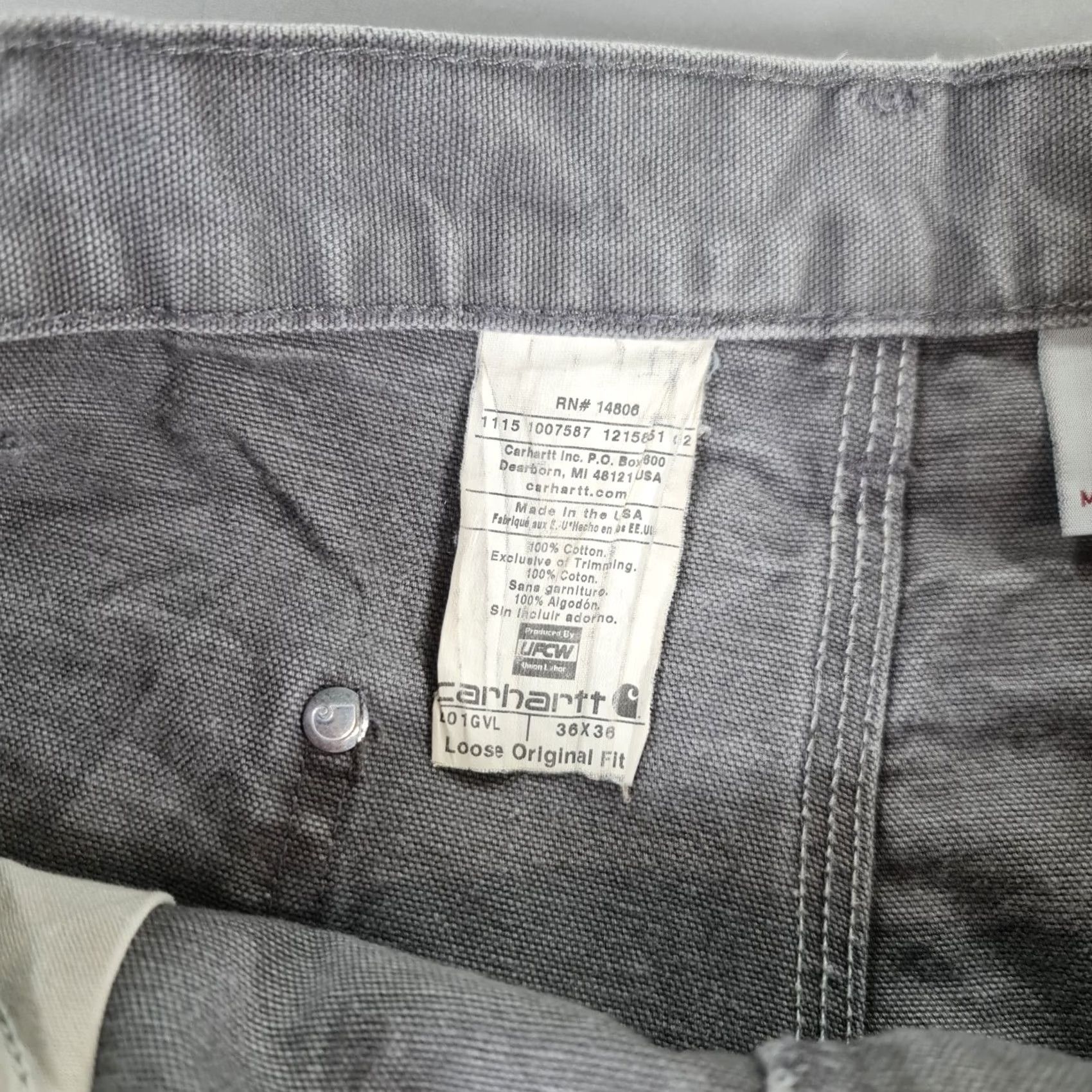 Carhartt VINTAGE Carhartt Mens Trousers Grey W36 L36 Double Knee Made In USA Carpenter Workwear Pants UK/US Sizes Not Specified Size US 36 / EU 52 - 5 Thumbnail