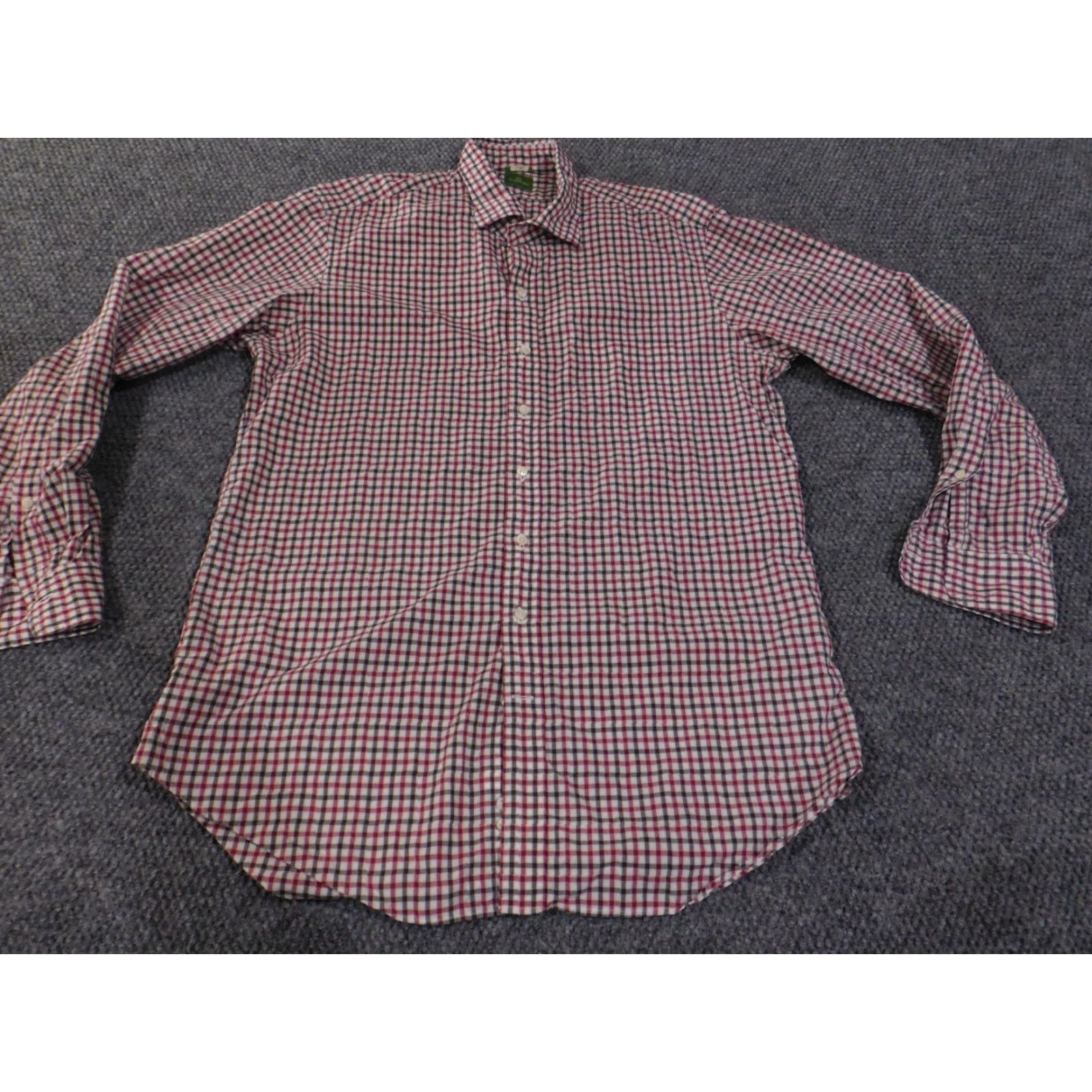 Sid Mashburn Sid Mashburn Shirt Slim Red Plaid Button-Up Long Sleeve Mens Large Casual Size US L / EU 52-54 / 3 - 2 Thumbnail