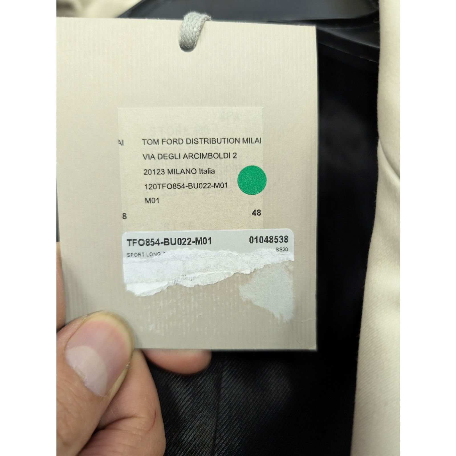 Tom Ford o1rshd1 CC20 Sportswear double-breasted leather coat White Size US M / EU 48-50 / 2 - 22 Thumbnail