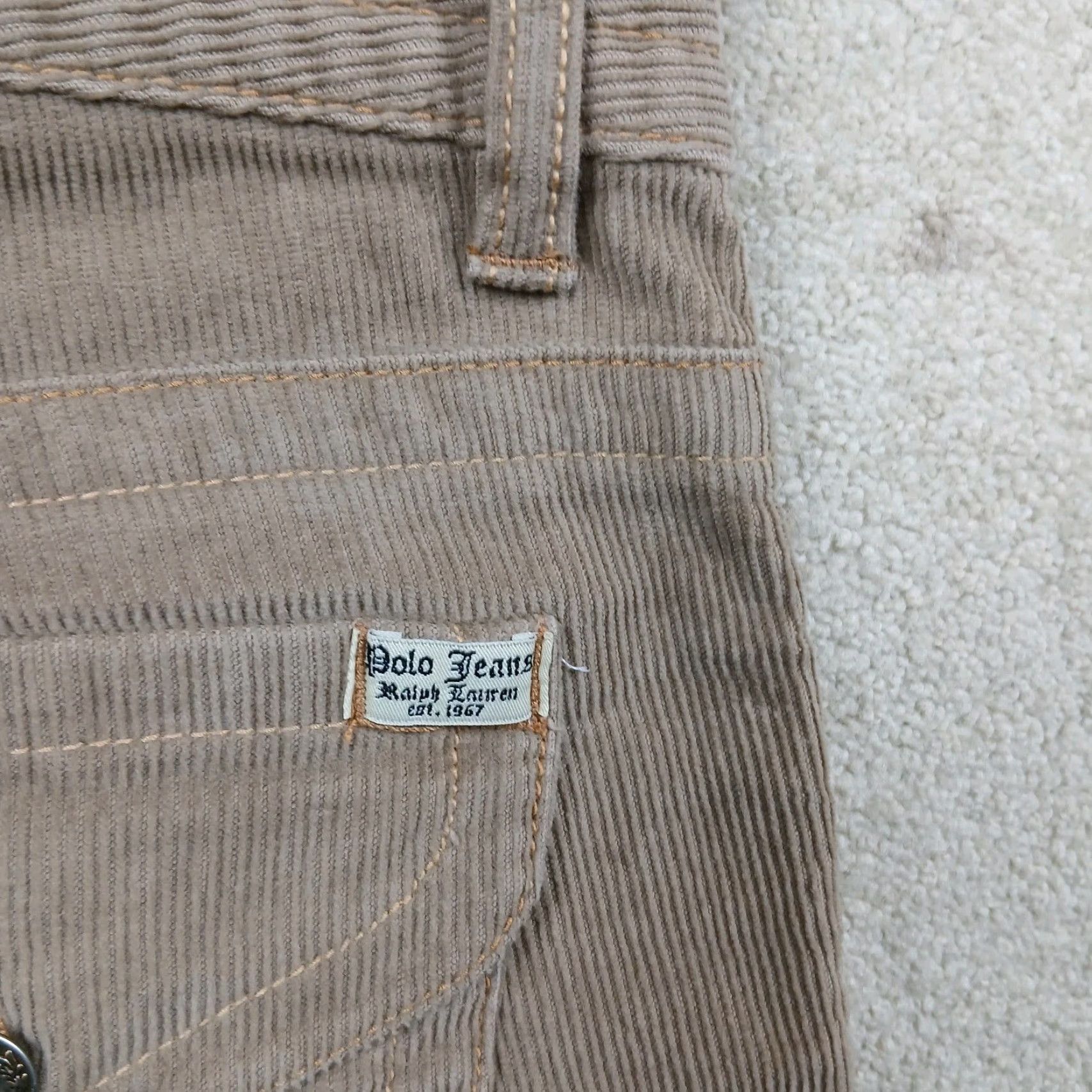Vintage VINTAGE CHIC Jeans Corduroy 30x30 Regular Womens 4x30 Brown 90s 80s Polo Jeans Bootcut 5-Pocket Design Pattern Solid 100% Cotton Size 27" / US 4 / IT 40 - 5 Thumbnail