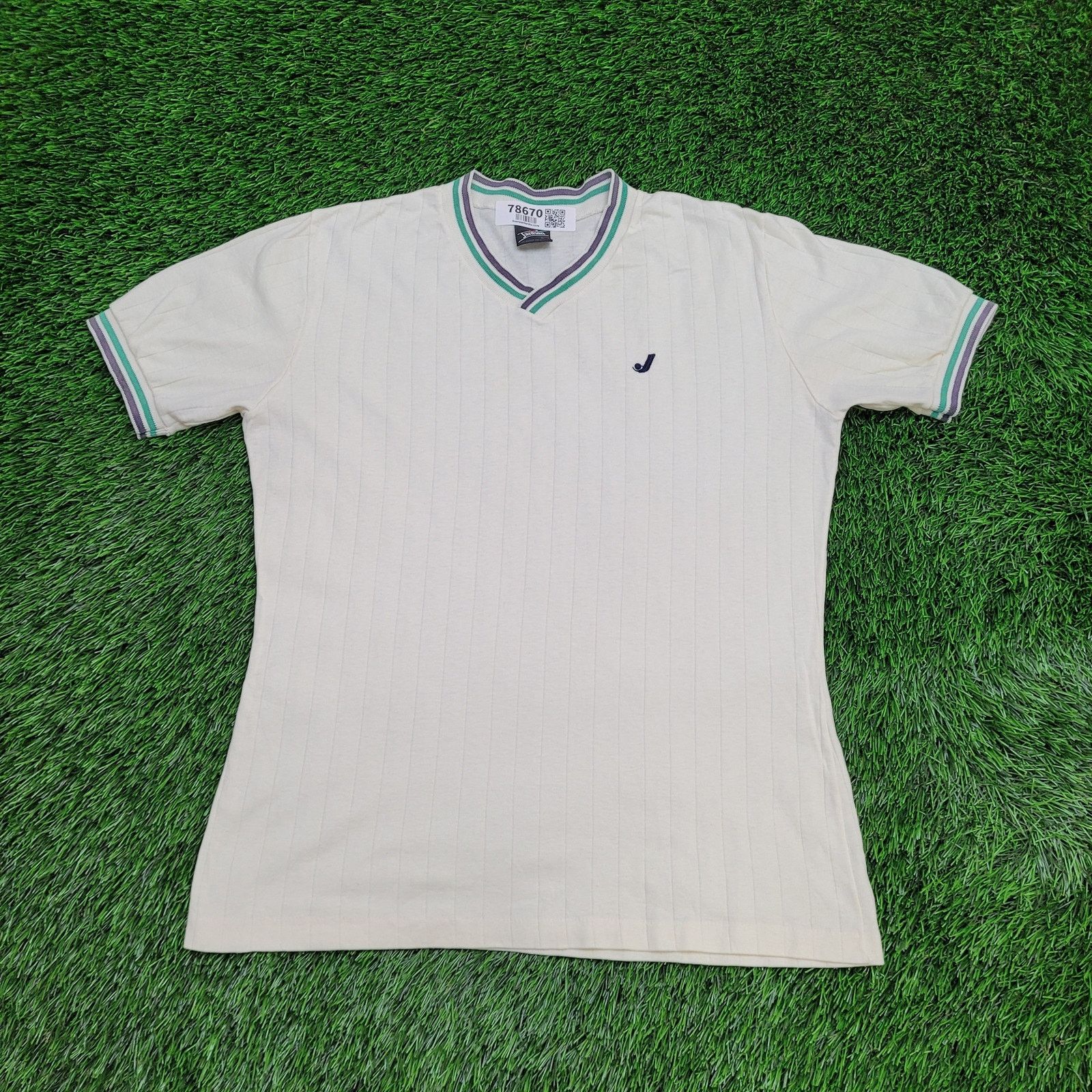 Jantzen VTG 90s Jantzen Ribbed V-Neck Ringer Shirt Medium 19x26 USA Size US M / EU 48-50 / 2 - 1 Thumbnail