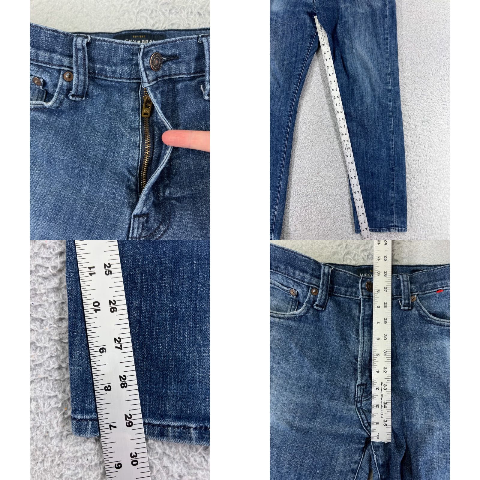 Lucky Brand VINTAGE not applicable; restructure: Lucky Brand Jeans Mens 33 Blue Denim 121 Slim Cotton Blend 30x29 Size US 33 - 8 Thumbnail