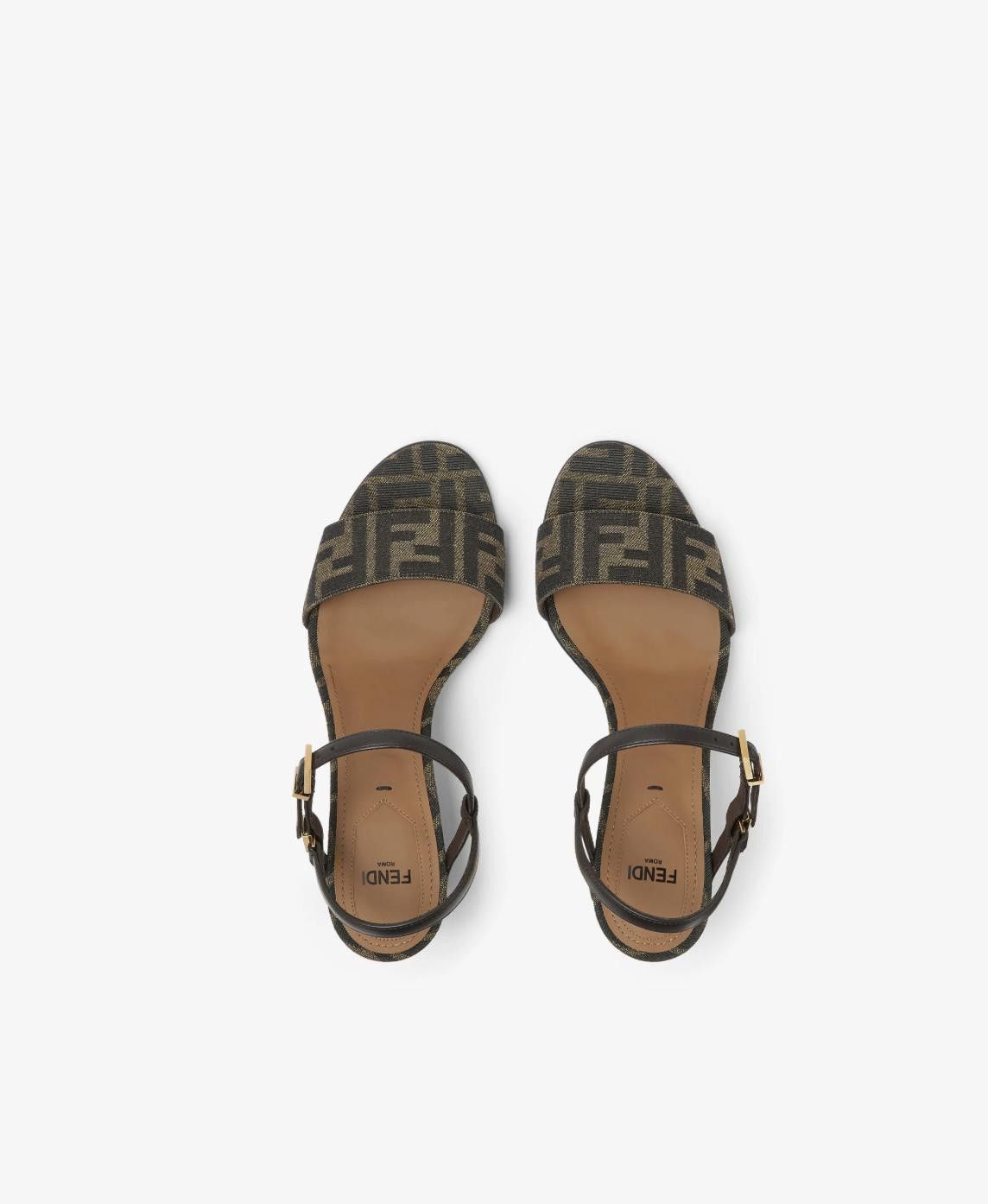 Fendi FENDI DELFINA FF JACQUARD HEEL SANDALS SIZE 38 Size ONE SIZE - 3 Thumbnail