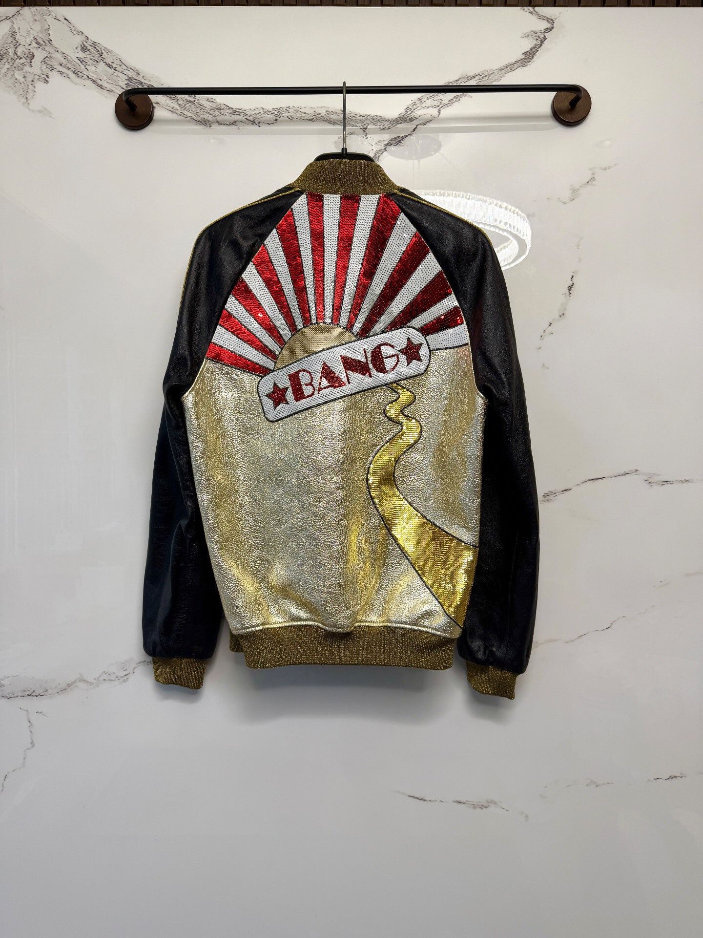 Saint Laurent Paris saint laurent gold and black baseball jacket Size US S / EU 44-46 / 1 - 1 Thumbnail