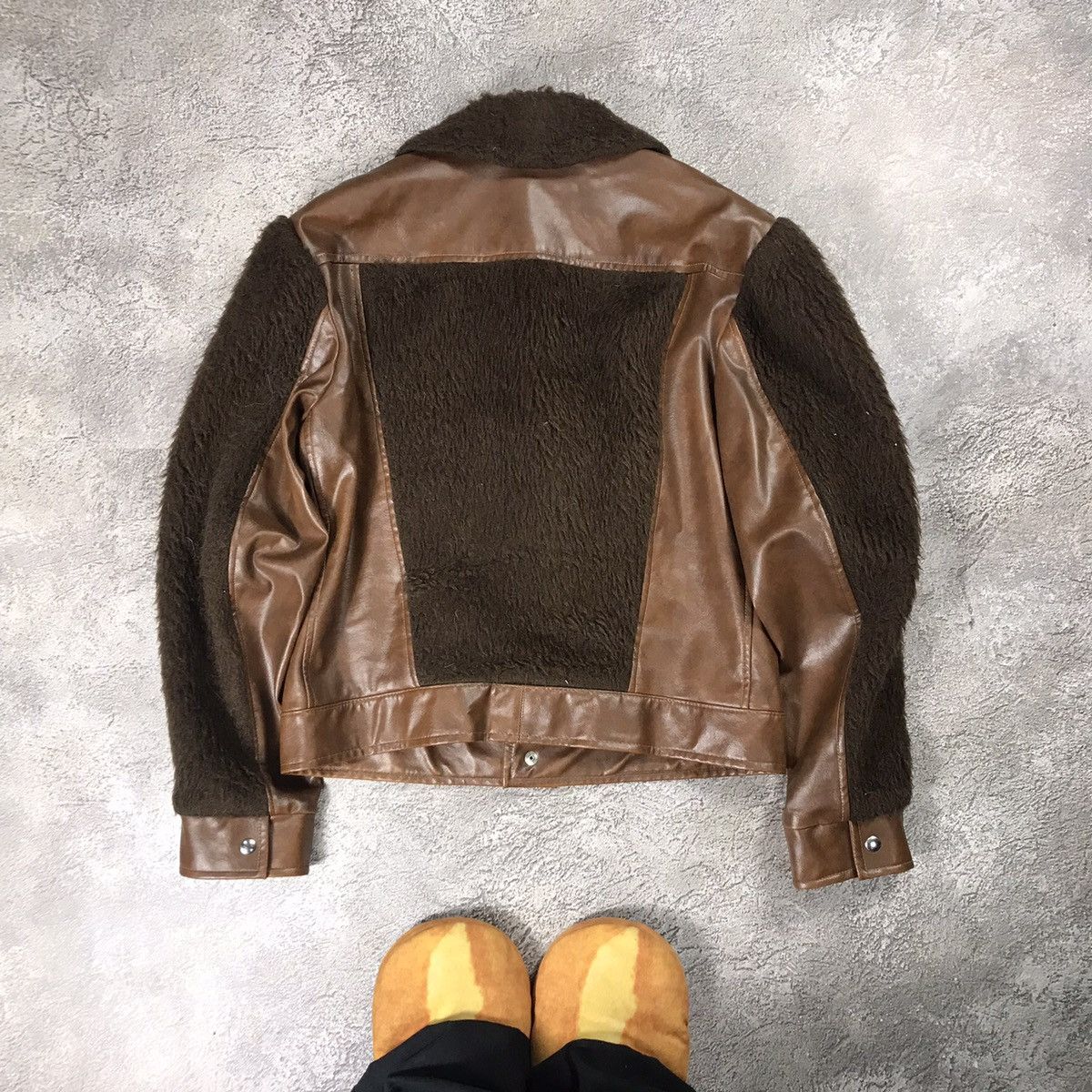 Vintage Vintage 90s Y2K Leather Jacket Two Tone Streetwear Baggy M Size US M / EU 48-50 / 2 - 6 Thumbnail