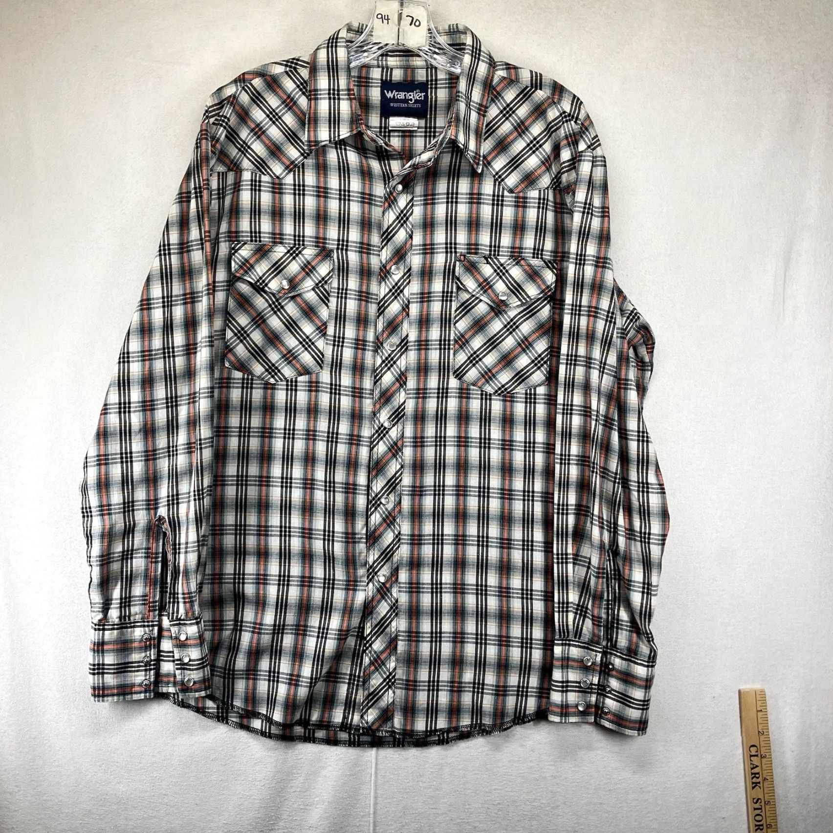 Wrangler Wrangler Shirt Western Pearl Snap Casual Men L Multicolor Plaid 90s Colorful Cowboy Silver Buttons Pockets Breathable Lightweight Cotton Blend Regular Size US L / EU 52-54 / 3 - 2 Thumbnail