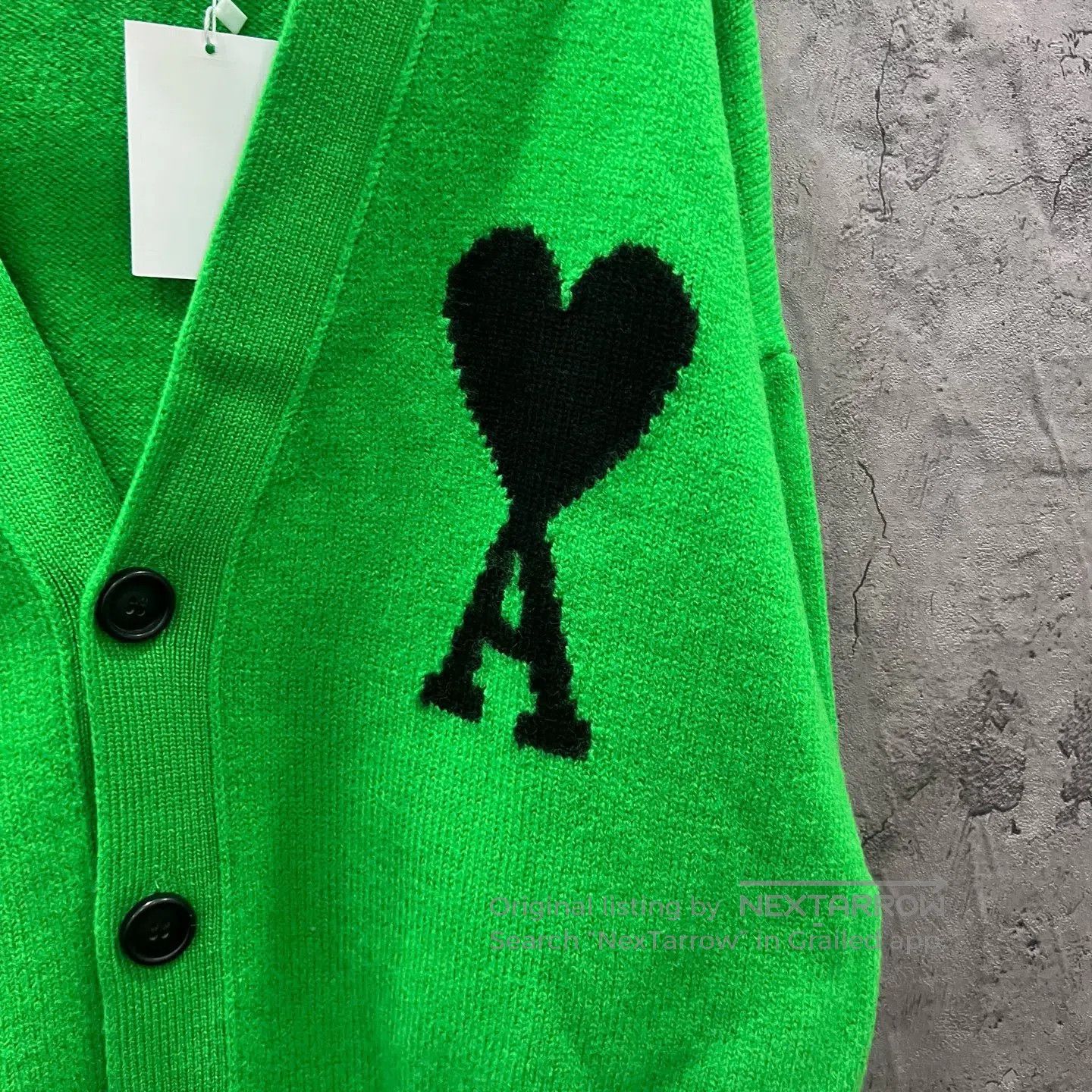 AMI Ami Green classic knit cardigan| Size US M / EU 48-50 / 2 - 2 Thumbnail