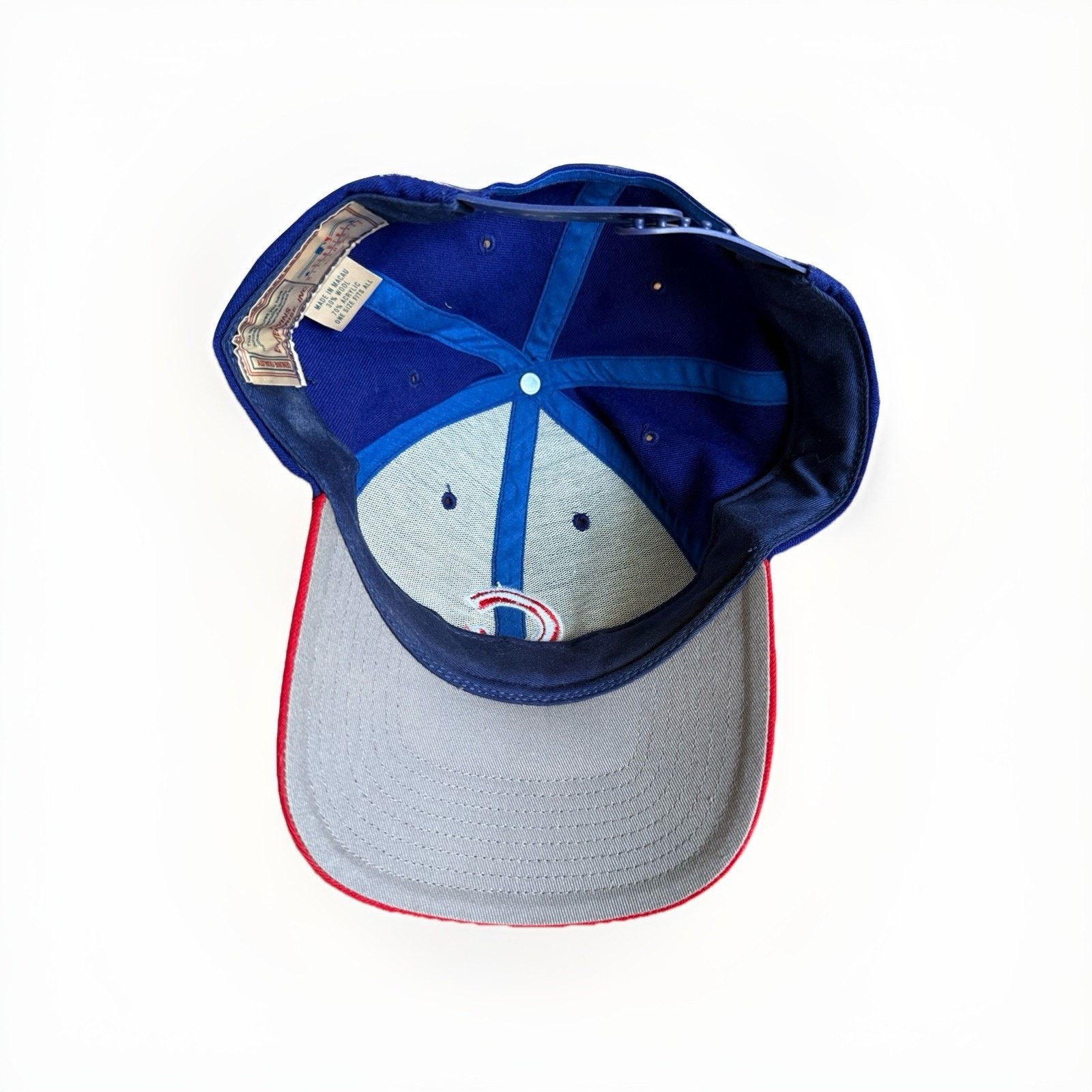 Other Vintage Chicago Cubs Baseball Hat Red Brim Blue Wool Blend Size ONE SIZE - 11 Thumbnail