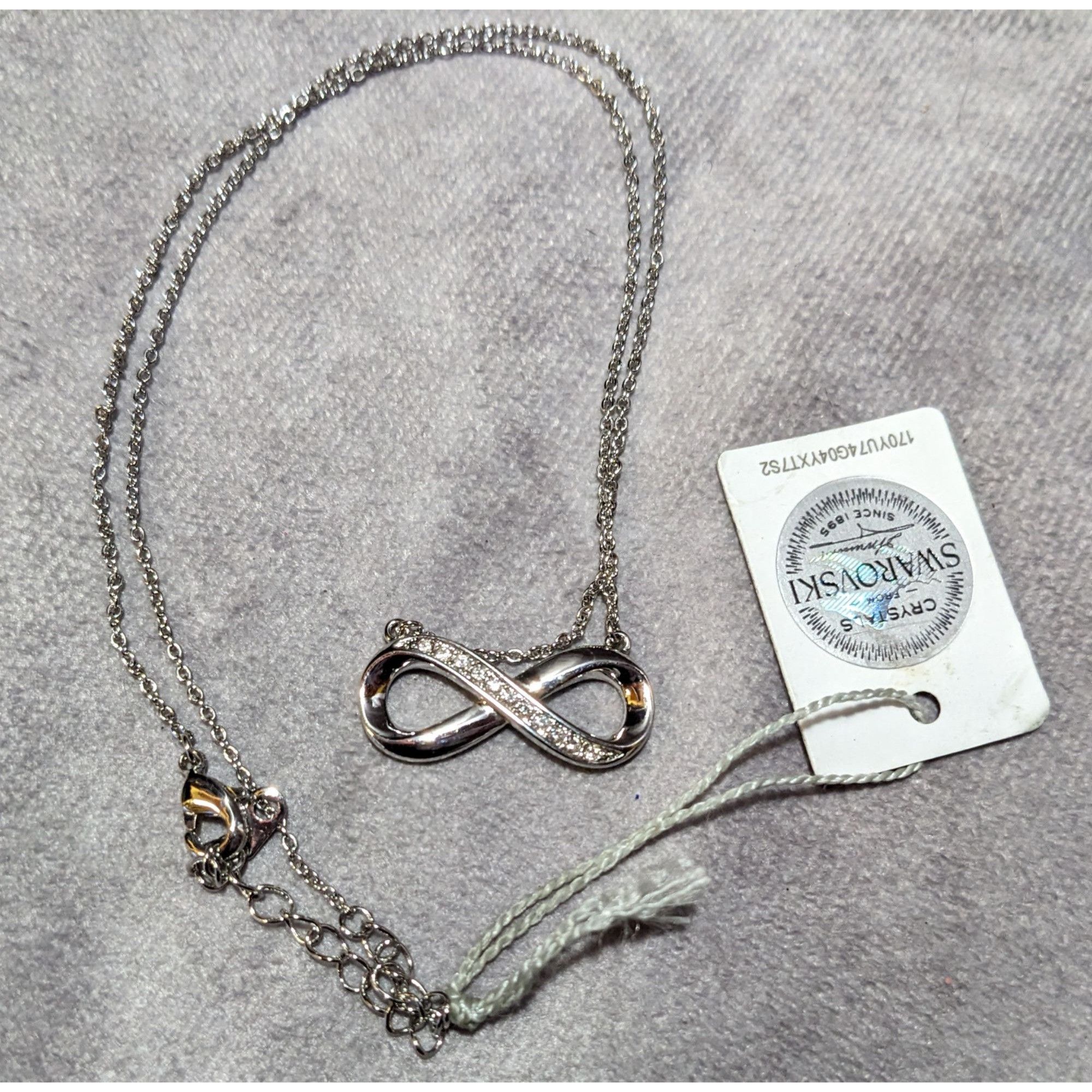 Swarovski Authentic Swarovski Crystal Silver Tone Infinity Pendant Nec Size ONE SIZE - 2 Thumbnail