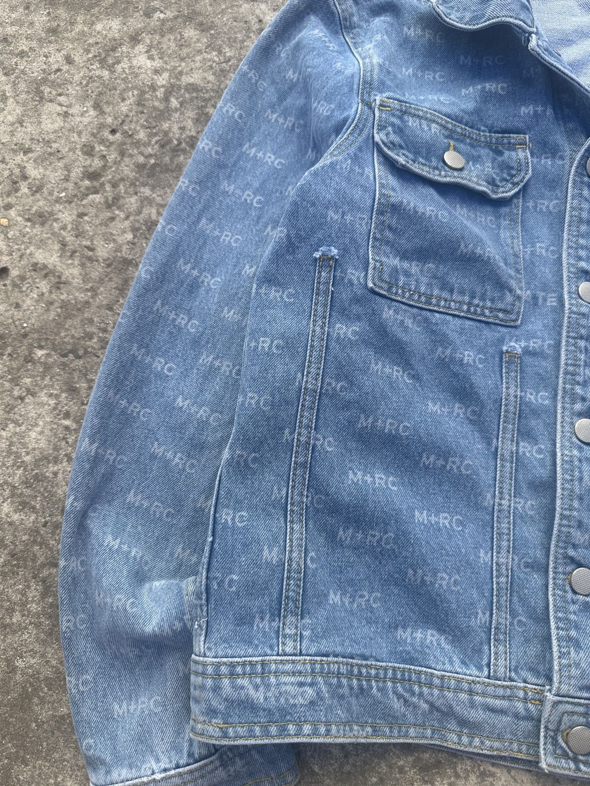 M+Rc Noir M+RC Noir Denim Jacket Monogram Logo Streetwear Rare M Y2K Size US M / EU 48-50 / 2 - 4 Thumbnail