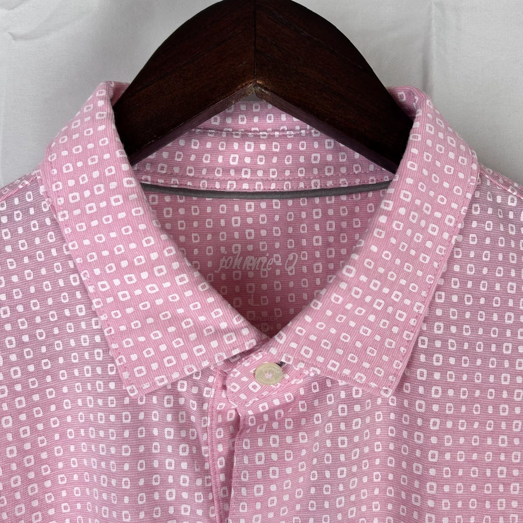 johnnie-O johnnie O Polo Shirt Mens Large Pink Sands Redding Performance Golf Lightweight Polo Shirt Mens Large Pink Sands Redding Geometric Pattern Size US L / EU 52-54 / 3 - 3 Thumbnail