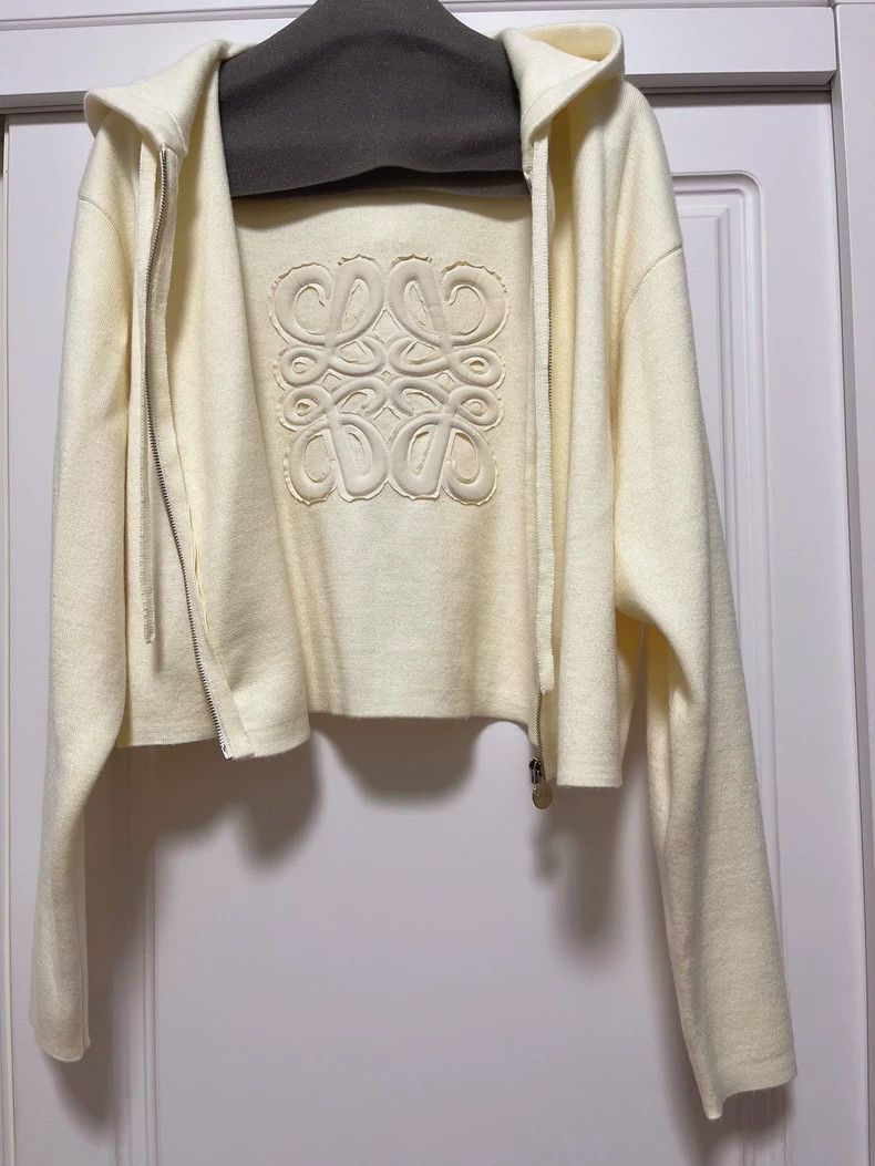Loewe LOEWE White woolen coat Size S / US 4 / IT 40 - 4 Thumbnail
