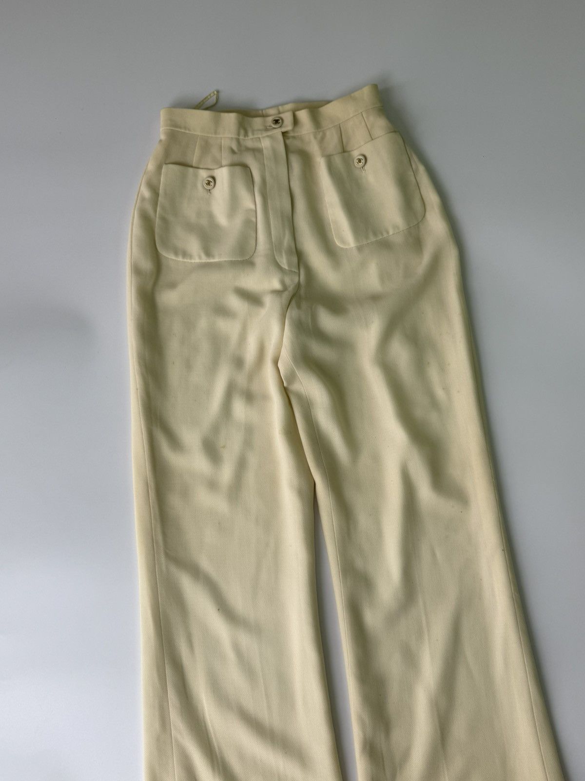 Chanel Chanel Boutique Beige Wide Leg Trousers Size 26" / US 2 / IT 38 - 5 Thumbnail