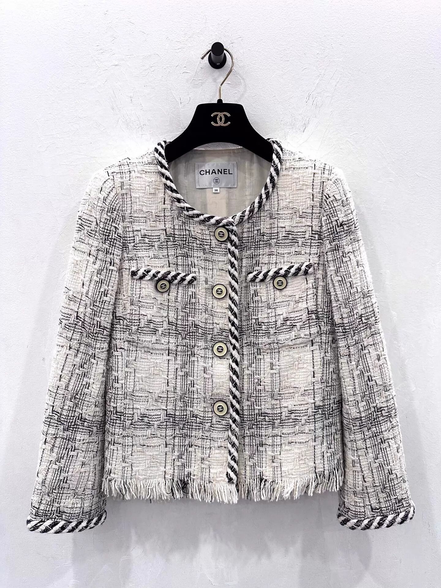 Chanel Chanel CC Colorblocked Tartan Tassel Wool Jacket Women's Size S / US 4 / IT 40 - 1 Thumbnail