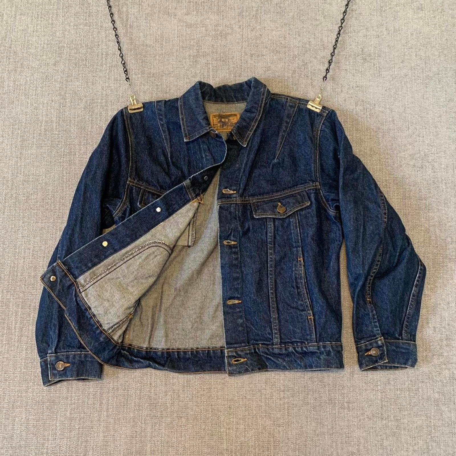 Other Vintage 90s Plain Pockets dark blue denim jacket Size M / US 6-8 / IT 42-44 - 2 Thumbnail