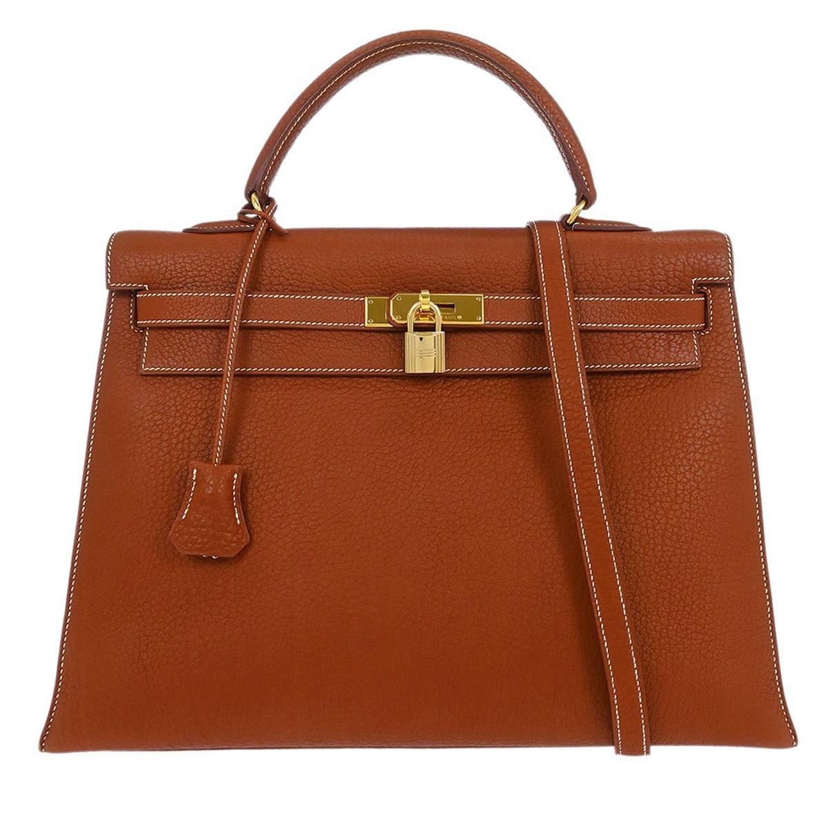 Hermes Hermes Kelly Handbag Brown Togo with Palladium Hardware Size ONE SIZE - 1 Thumbnail
