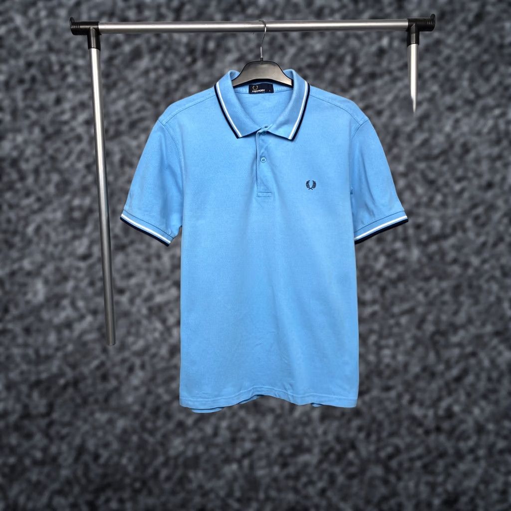 Fred Perry VINTAGE Fred Perry Shirt Mens L Blue Polo Size Size US L / EU 52-54 / 3 - 1 Thumbnail