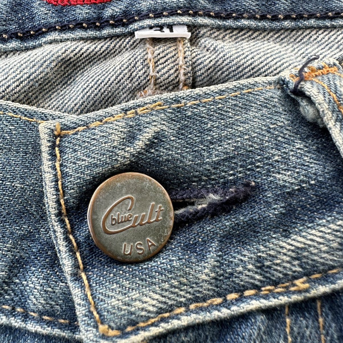 If Six Was Nine Blue Cult Made in Usa Flare Distressed Denim D671 Size US 30 / EU 46 - 13 Thumbnail