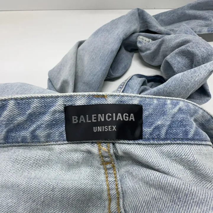 Balenciaga Balenciaga Men's Blue Zipper Pocket Denim Pants 0079-2507 Size US 31 - 4 Thumbnail
