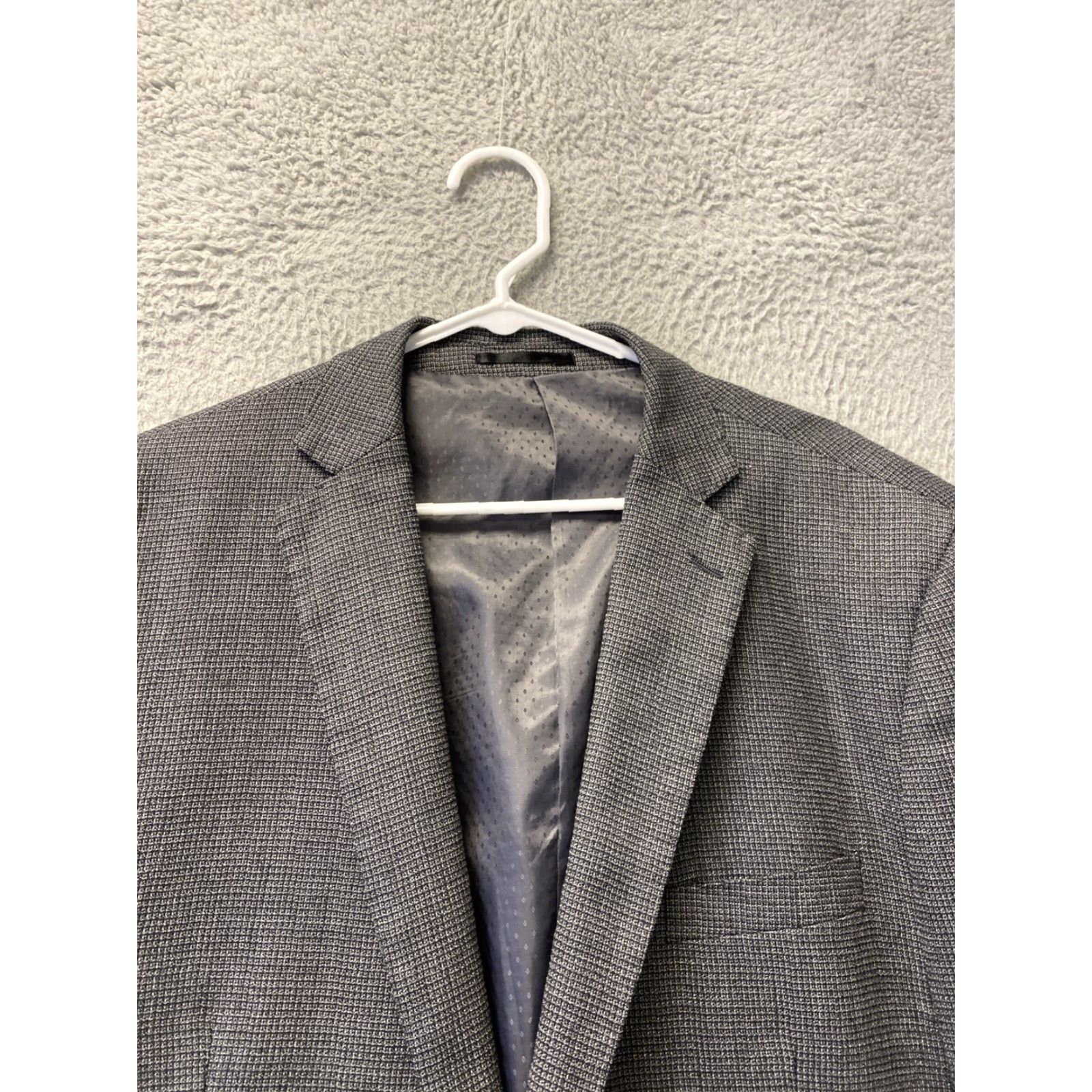 Santoni VINTAGE Mantoni Mens Blazer Jacket 48R Wool Textured Double-Vented Notch Lapel Formal Casual Size 48R - 4 Thumbnail