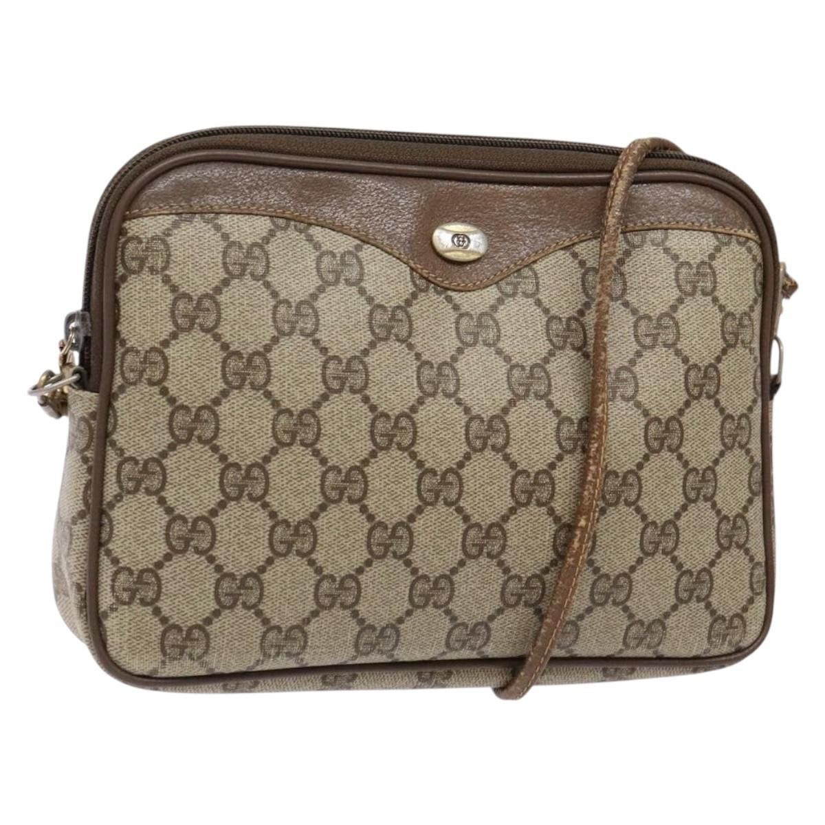 GUCCI GG Supreme Shoulder Bag Pvc Beige Gold 97 02 068