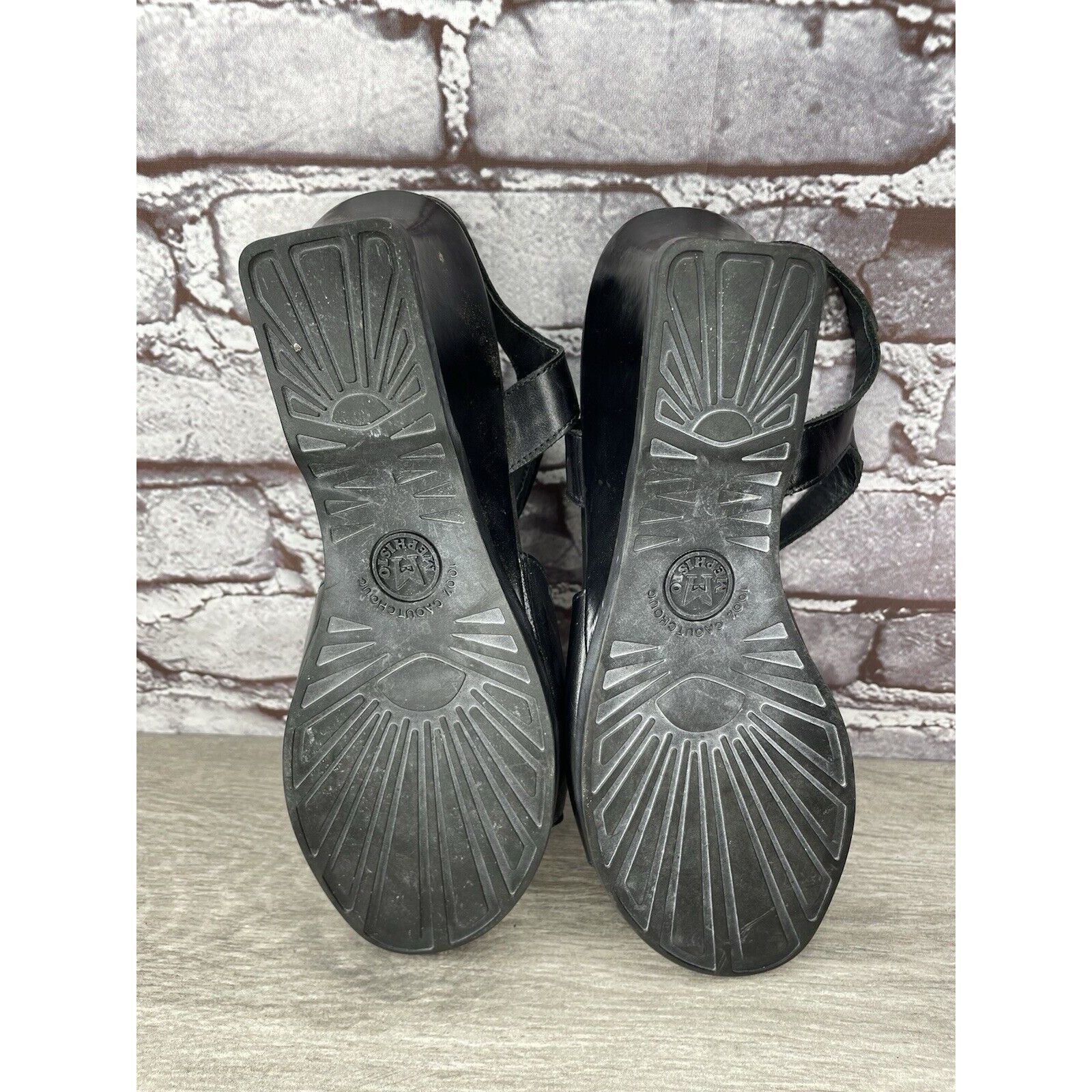 Mephisto Mephisto Black Leather Ankle Strap Causal Wedge Sandals Wome Size US 9.5 / IT 39.5 - 14 Thumbnail