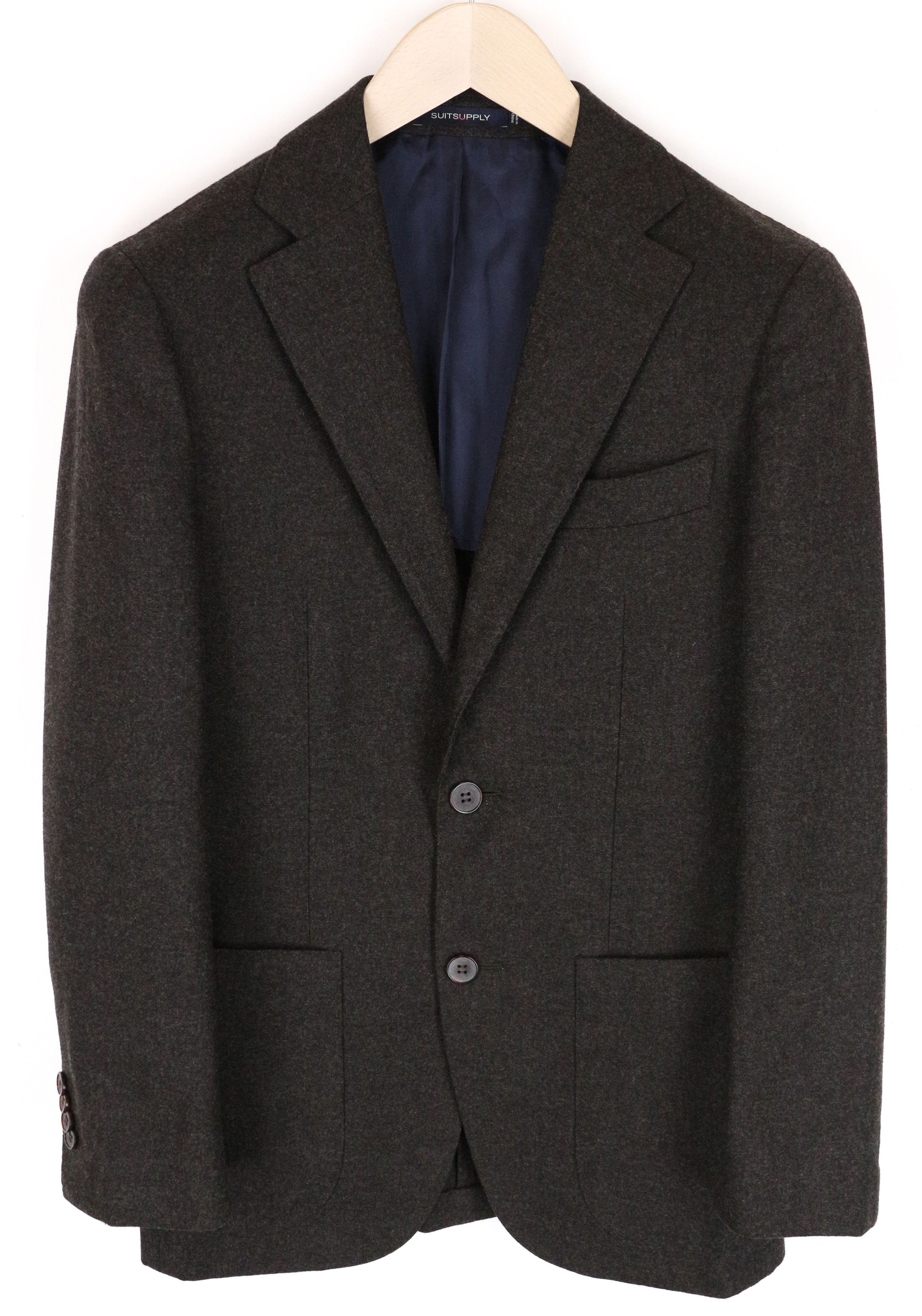 image of Suitsupply Havana Patch Uk32R Brown Wool Solbiati Blazer 61664, Men's (Size 34S)
