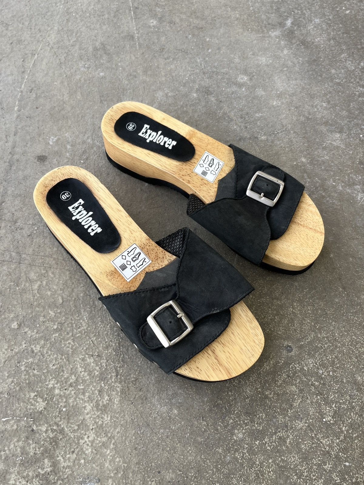 Vintage y2k Wooden Mules Vintage Size US 8 / IT 38 - 3 Thumbnail