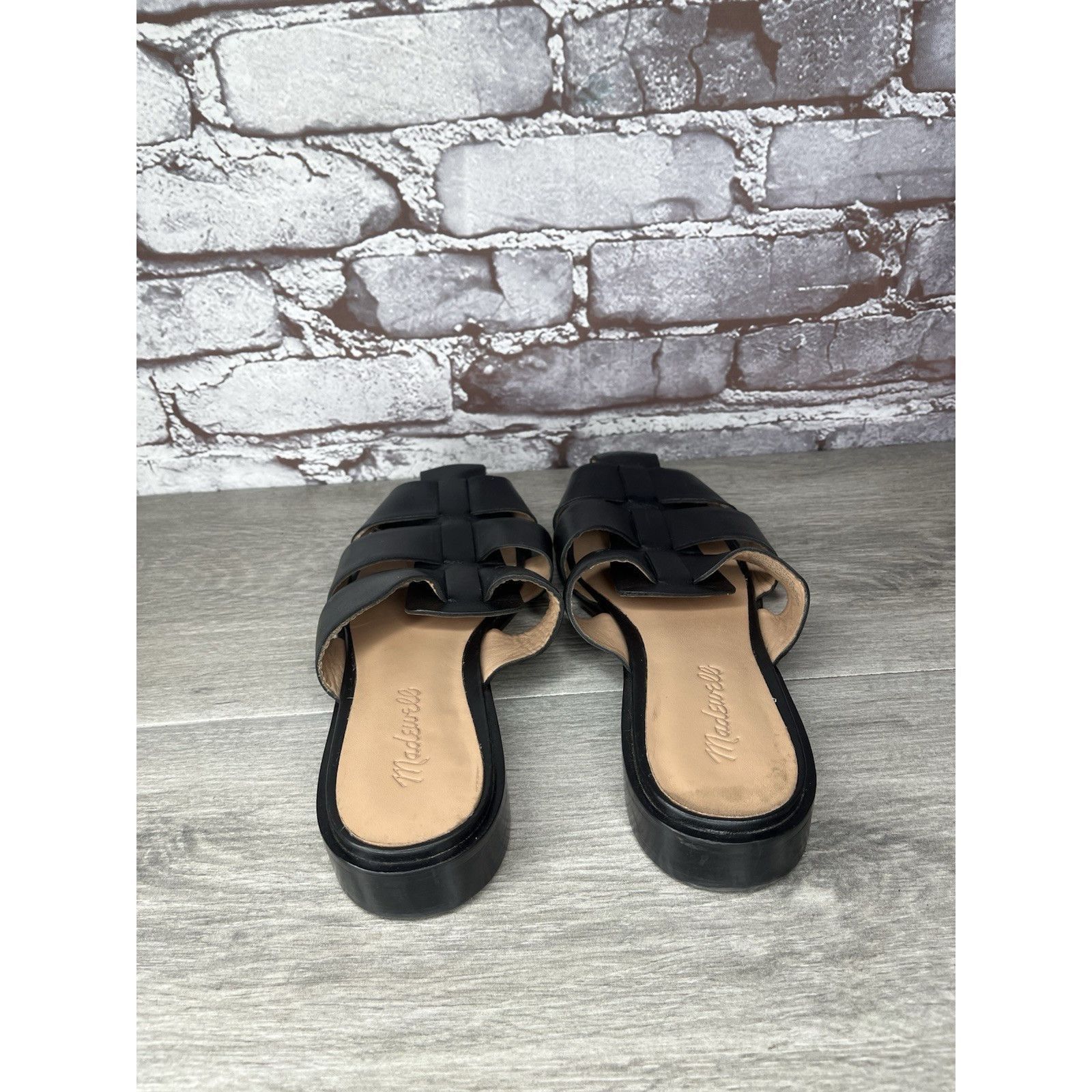 Madewell Madewell The Dixson Fisherman Black Leather Slide Mules Heel Size US 8.5 / IT 38.5 - 4 Thumbnail