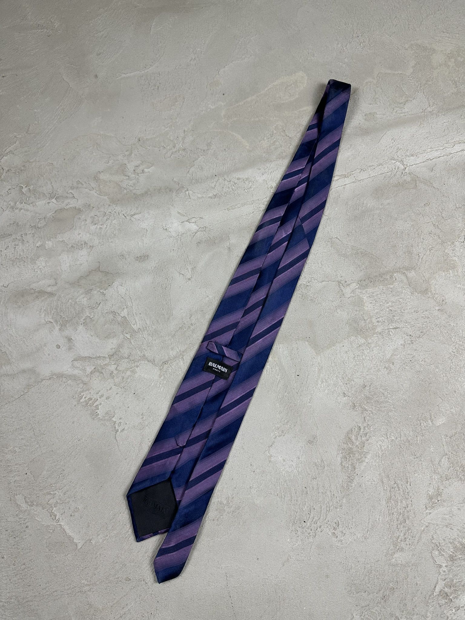 Balmain Vintage Balmain Silk Stripped Luxury Tie Size ONE SIZE - 5 Thumbnail