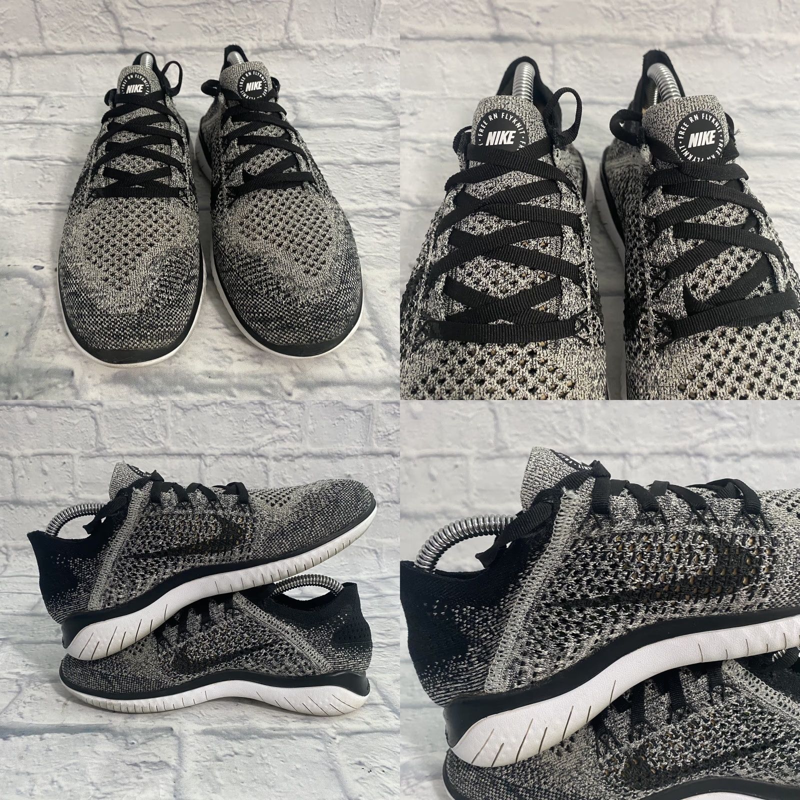 Nike Nike Free RN Flyknit 2018 Oreo Sneaker Size US 6 / IT 36 - 8 Thumbnail