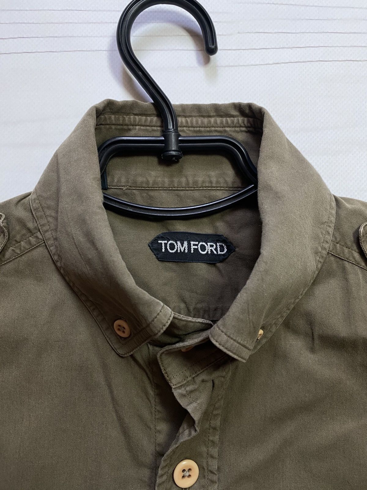 Tom Ford Tom Ford Military style two pockets cotton button up shirt Size US S / EU 44-46 / 1 - 3 Thumbnail