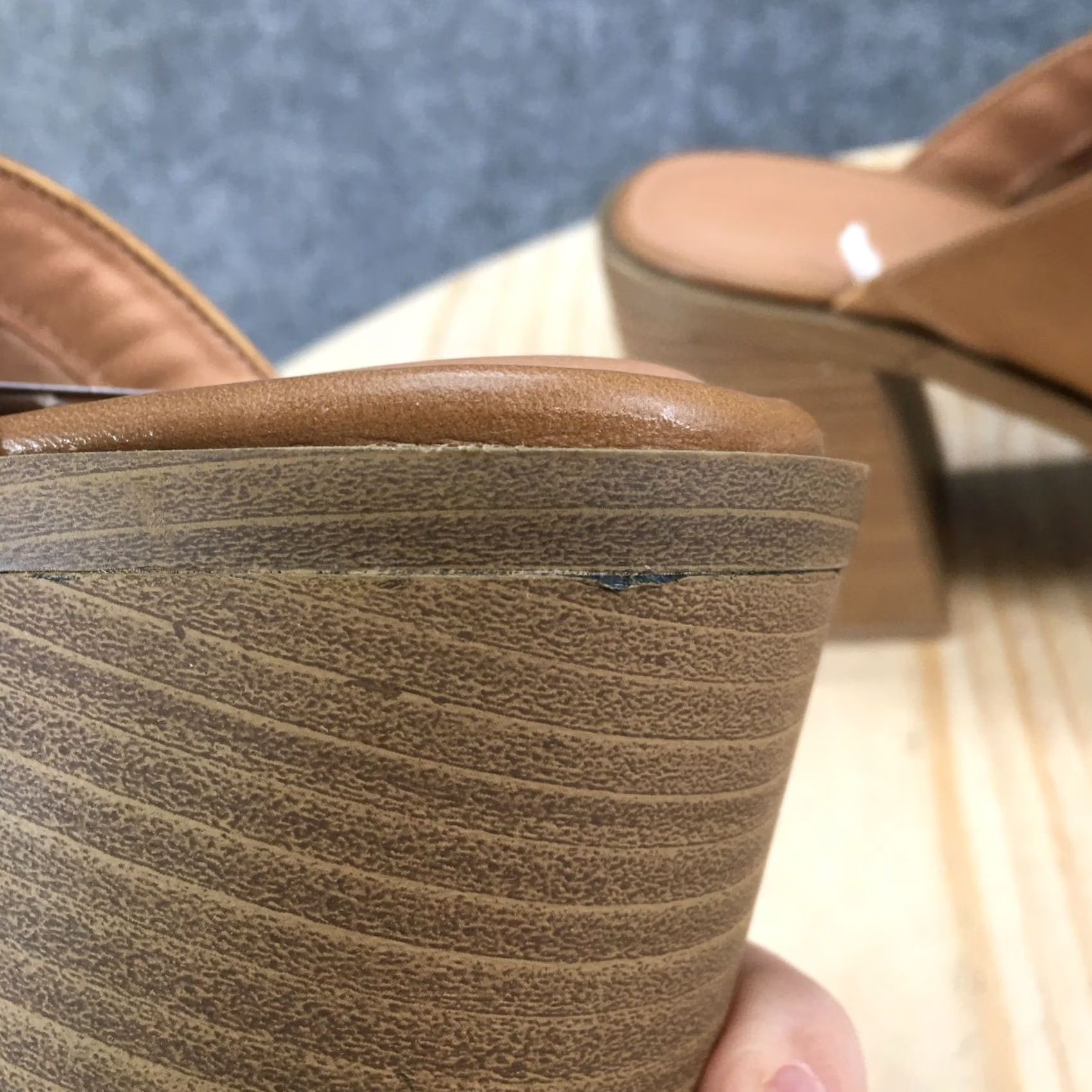 Vintage Universal Thread Heels Womens 11 Tan Mule Platform Slip On Chunky Block Heel Shoes Womens US 11 Brown Mule Platform Heel Size US 11 / IT 41 - 5 Thumbnail