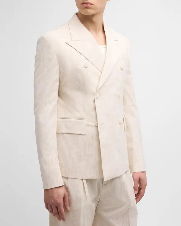 Amiri o1y0525 Blazer in Ivory Size US L / EU 52-54 / 3 - 1 Thumbnail