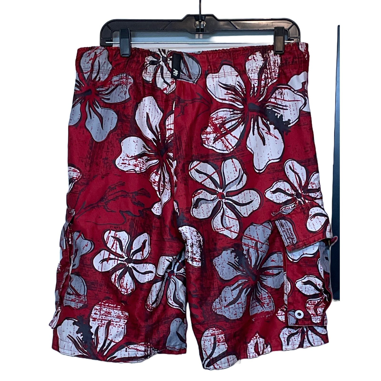 Aeropostale Aeropostale Swim Trunks Mens Small Red White Floral Size US 32 / EU 48 - 2 Thumbnail