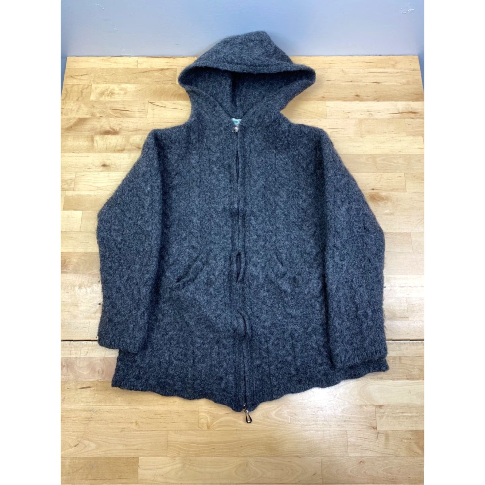 Vintage Aran Crafts Cardigan Jackets Womens S Gray Merino Wool Ireland Casual 10312 Size S / US 4 / IT 40 - 2 Thumbnail