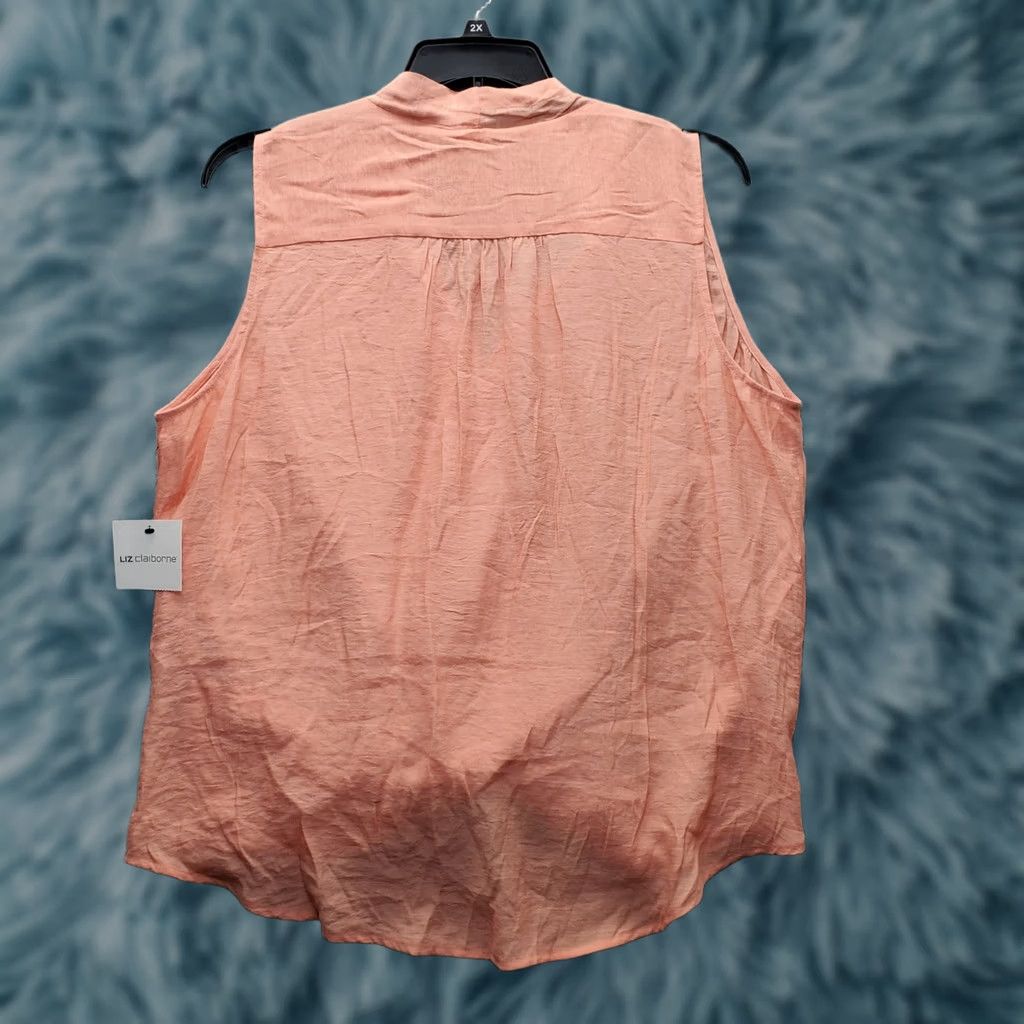 Liz Claiborne Liz Claiborne Wrap Top Womens XL Orange Sleeveless V-Neck Pullover Shirt Size XL / US 12-14 / IT 48-50 - 1 Thumbnail