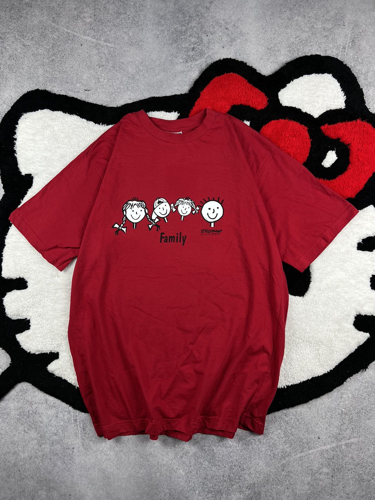 Vintage Vintage 1998 Srtichpunkt Germany Family Y2K Faded Tee Shirt Size US L / EU 52-54 / 3 - 1 Thumbnail