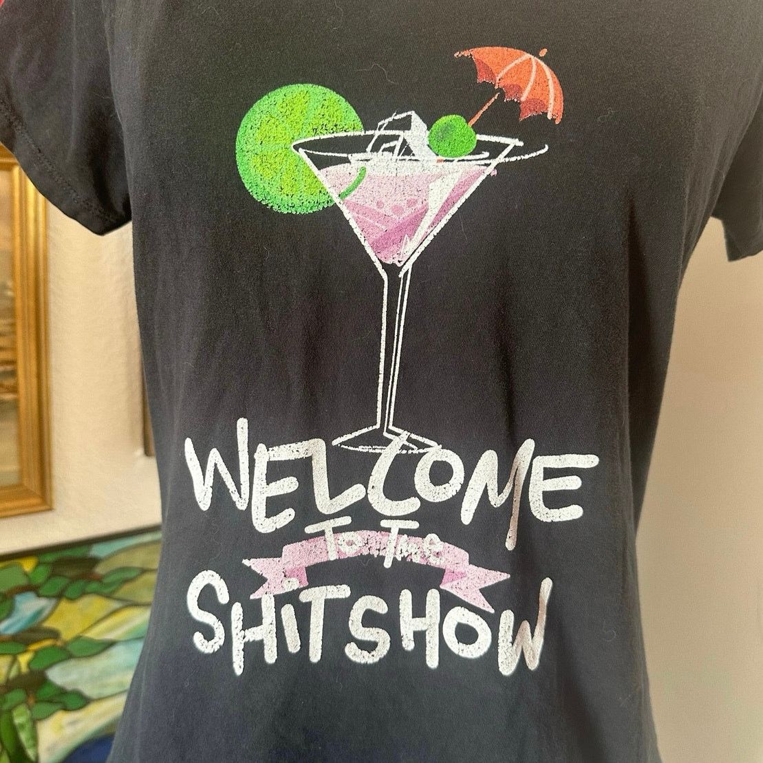 Other port & company funny drinking graphic shirt bleach black Size M / US 6-8 / IT 42-44 - 2 Thumbnail