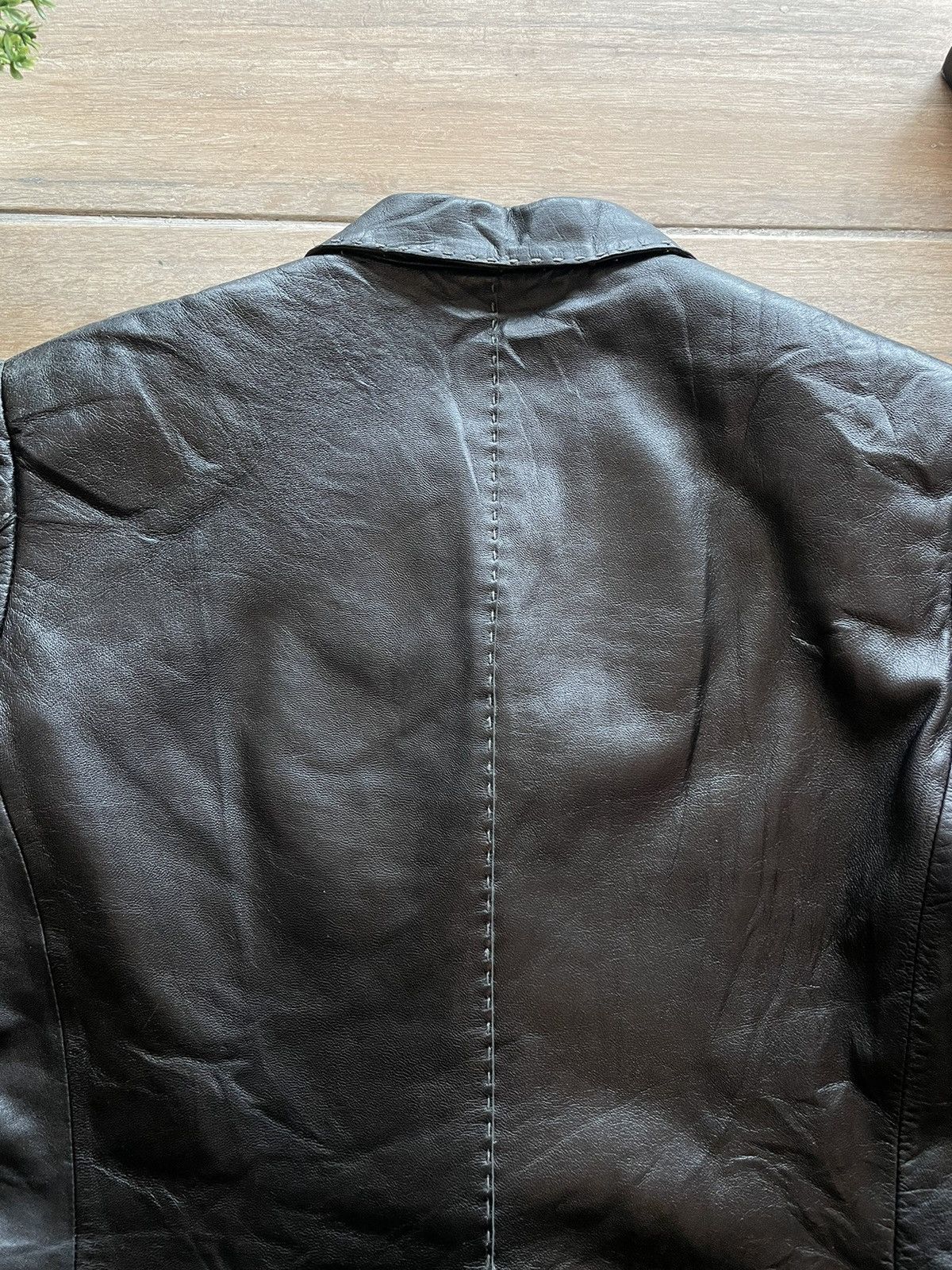 Japanese Brand × Le Grande Bleu (L.G.B.) × Tornado Mart Tornado Mart Leather Stitched Blazer Size US M / EU 48-50 / 2 - 15 Thumbnail