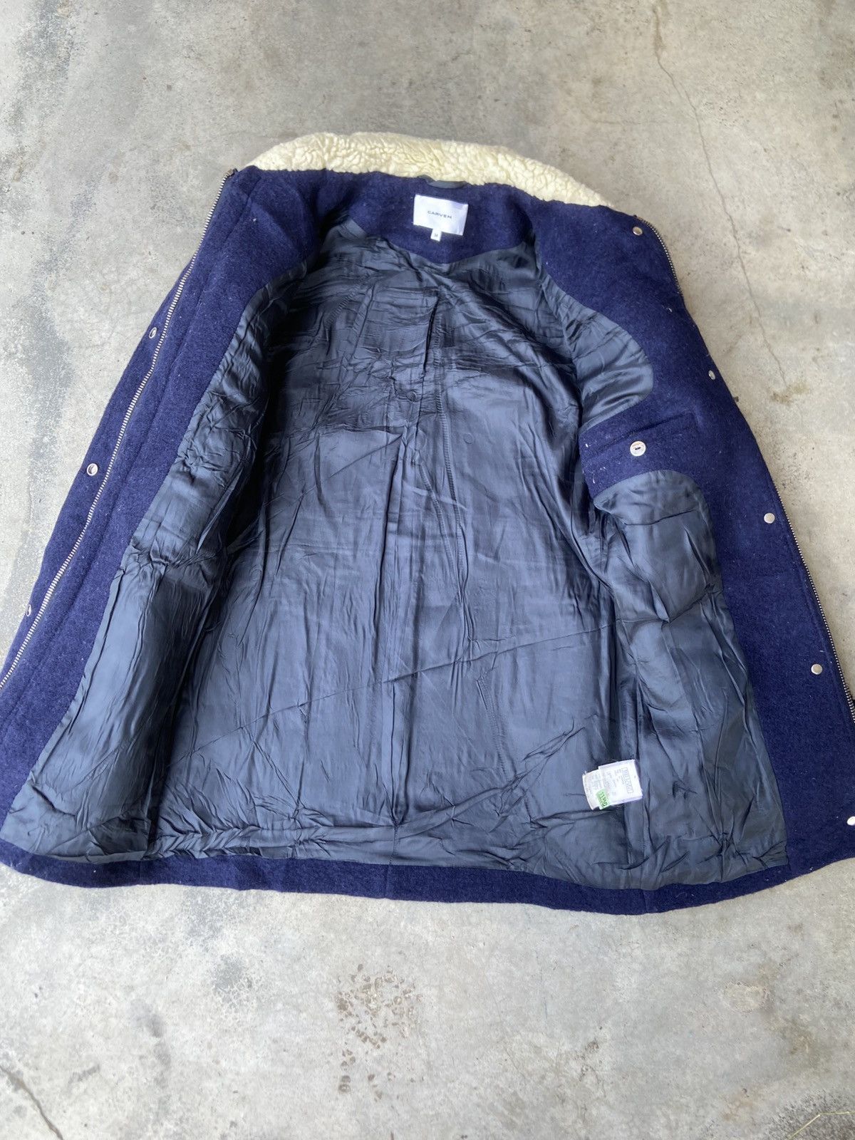 Carven Carven Navy Blue and Black Wool Coat Jacket Size XXS / US 00 / IT 34 - 6 Thumbnail