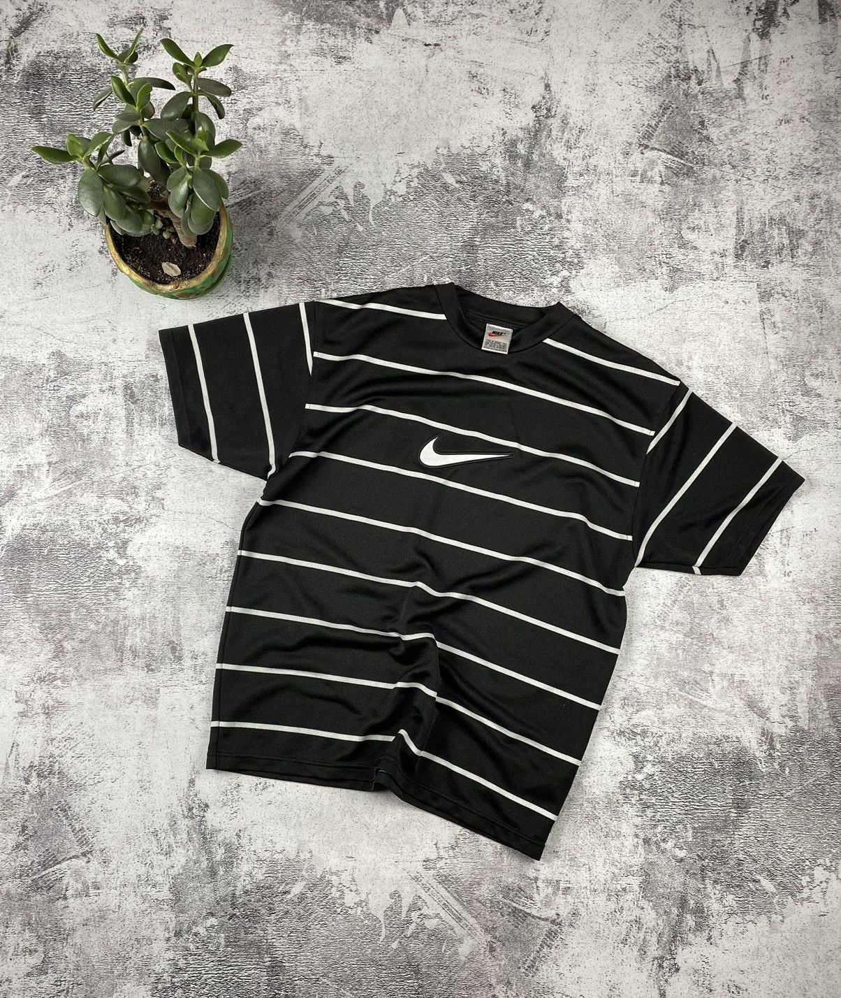 Nike Streetwear Vintage Vintage 90S Striped Center Logo Nike T Shirt Grailed