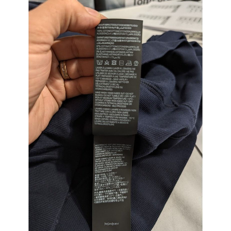 Saint Laurent Paris o1rshd1 Molleton Doux Gots Hoodie In Marine Size US M / EU 48-50 / 2 - 15 Thumbnail