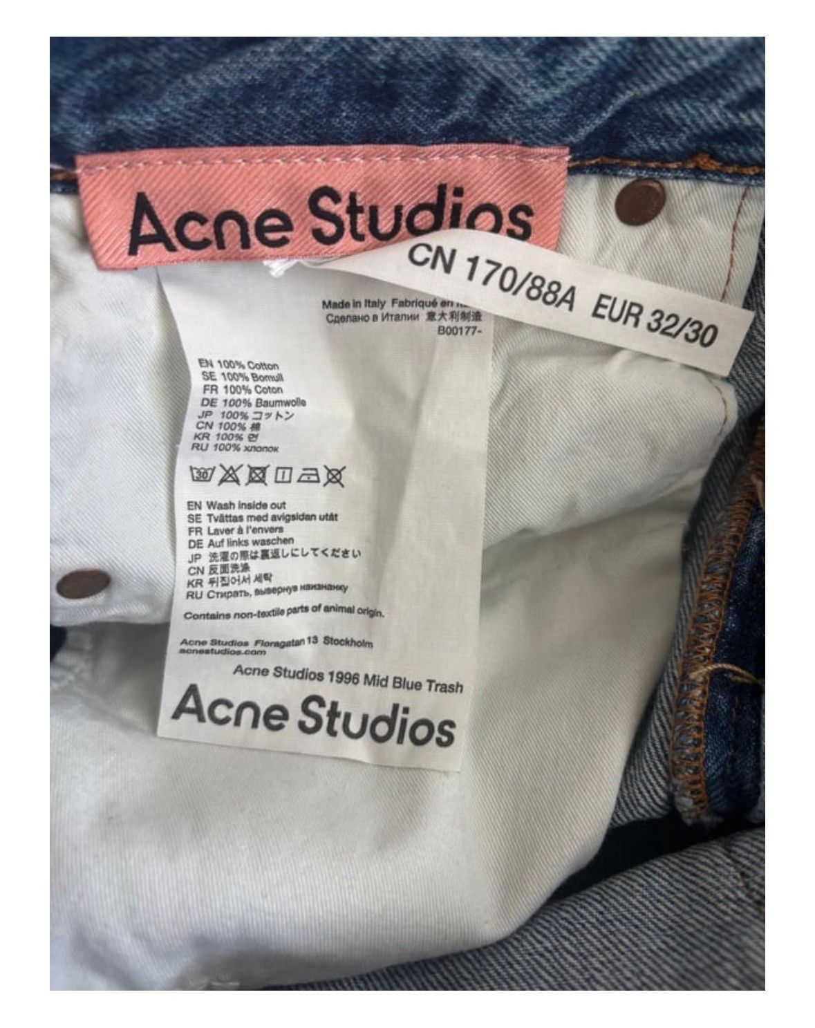 Acne Studios Acne Studios 1996 Mid Blue Trash Size US 32 / EU 48 - 3 Thumbnail