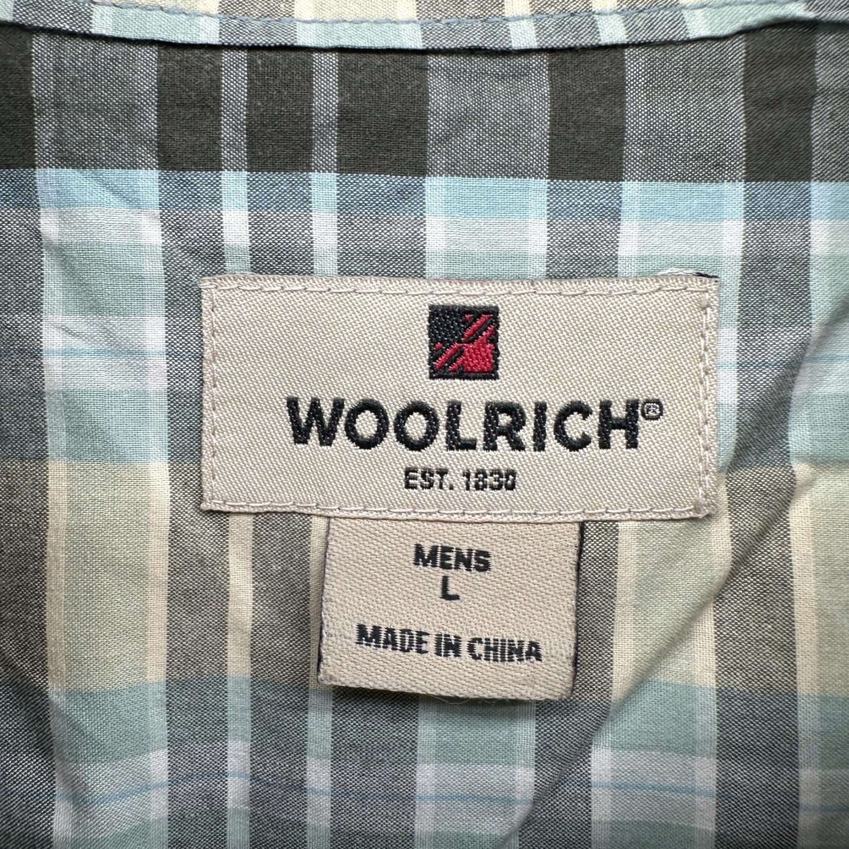 Vintage Woolrich Shirt Mens Large Green Blue Plaid Short Sleeve Button Front Cotton Size US L / EU 52-54 / 3 - 3 Thumbnail