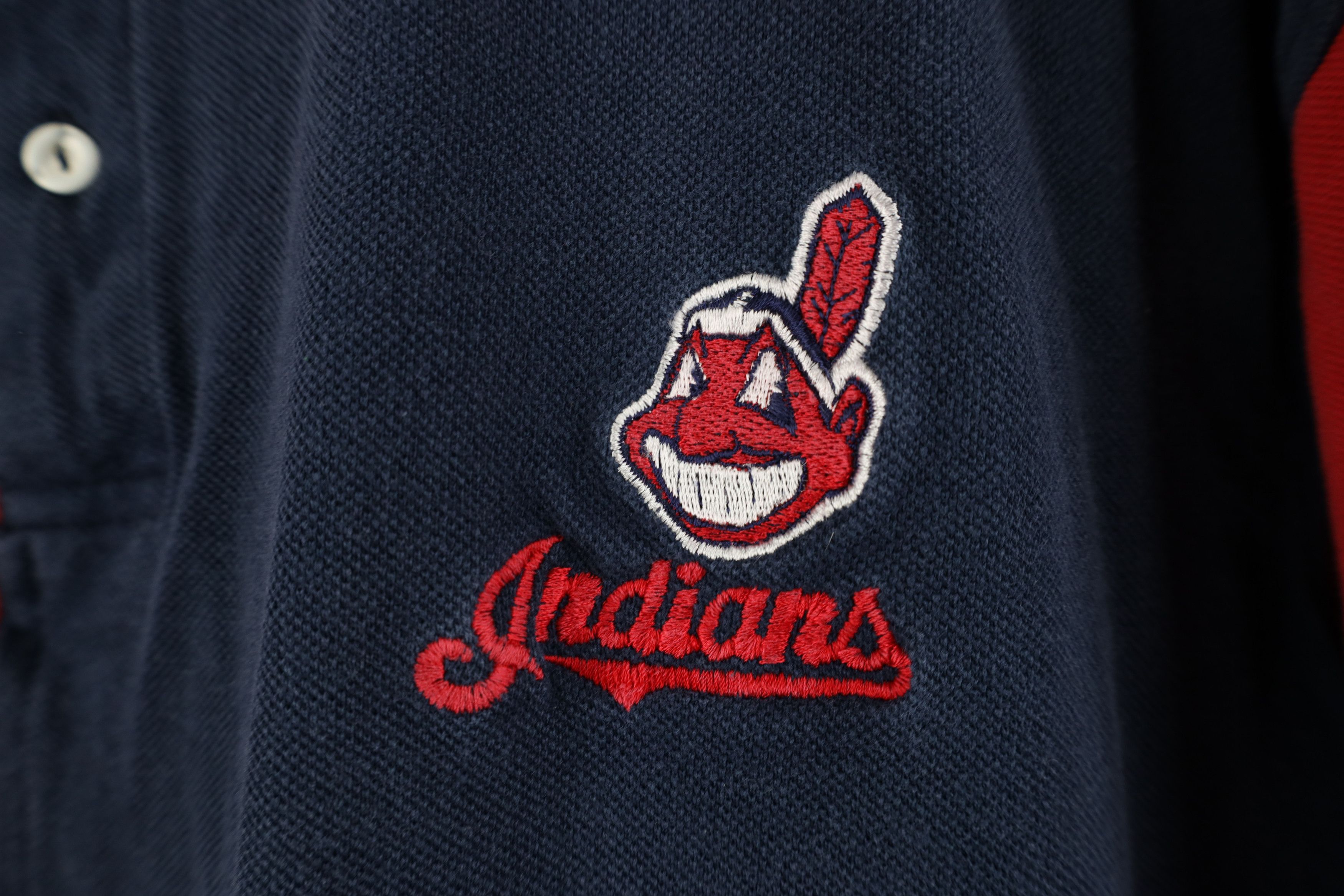 Vintage Vintage 90s Wahoo Cleveland Indians Baseball Polo Shirt Size US L / EU 52-54 / 3 - 4 Thumbnail