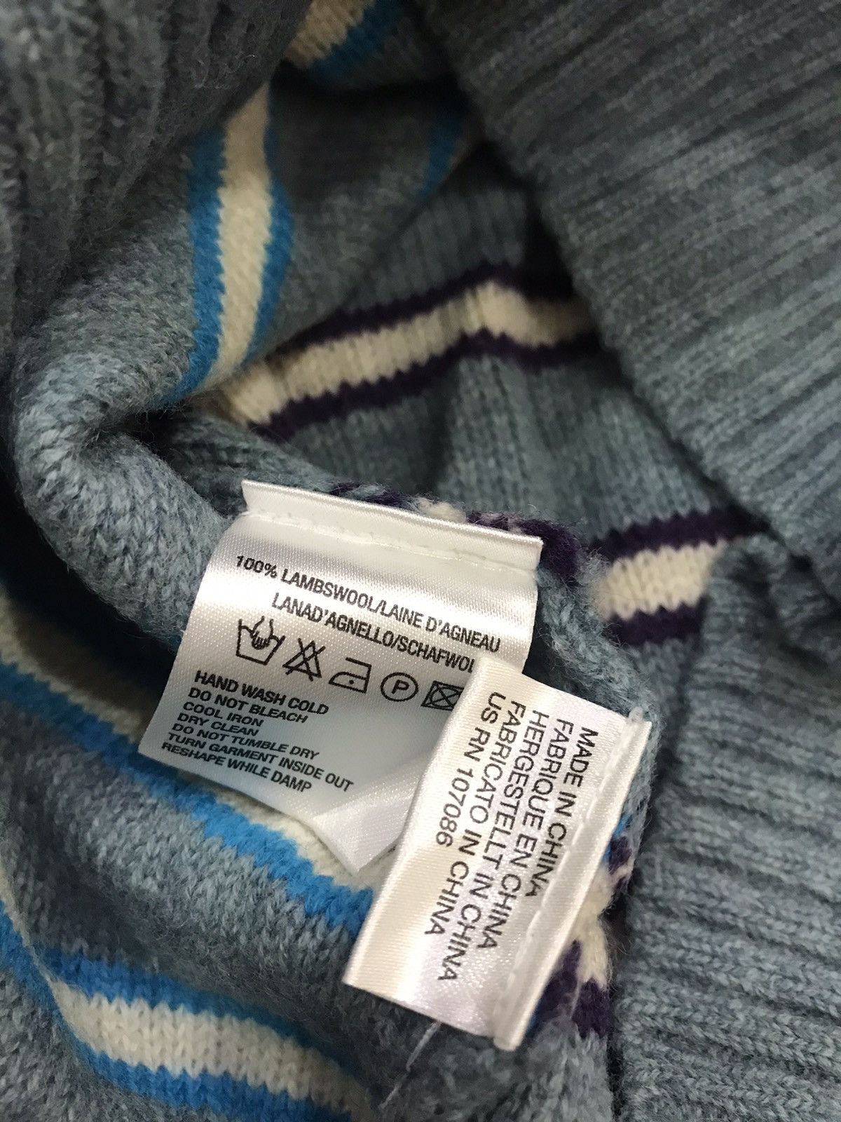 Paul Smith PAUL SMITH JEANS PURE LAMBSWOOL STRIPPED TURTLENECK Size US S / EU 44-46 / 1 - 7 Thumbnail