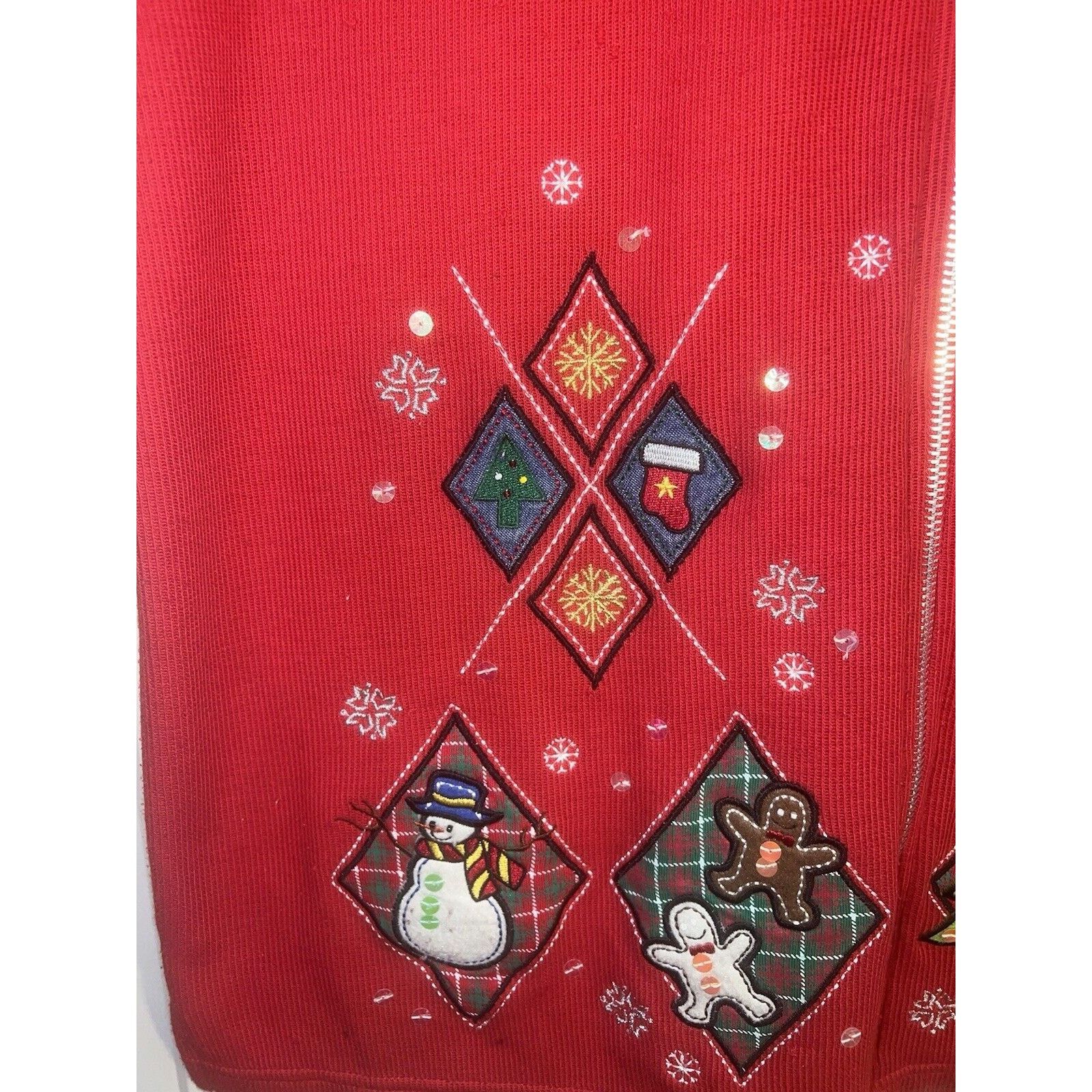 Other Holiday Editions Women’s Sweater Vest Zip Red Medium Jacket Size M / US 6-8 / IT 42-44 - 3 Thumbnail