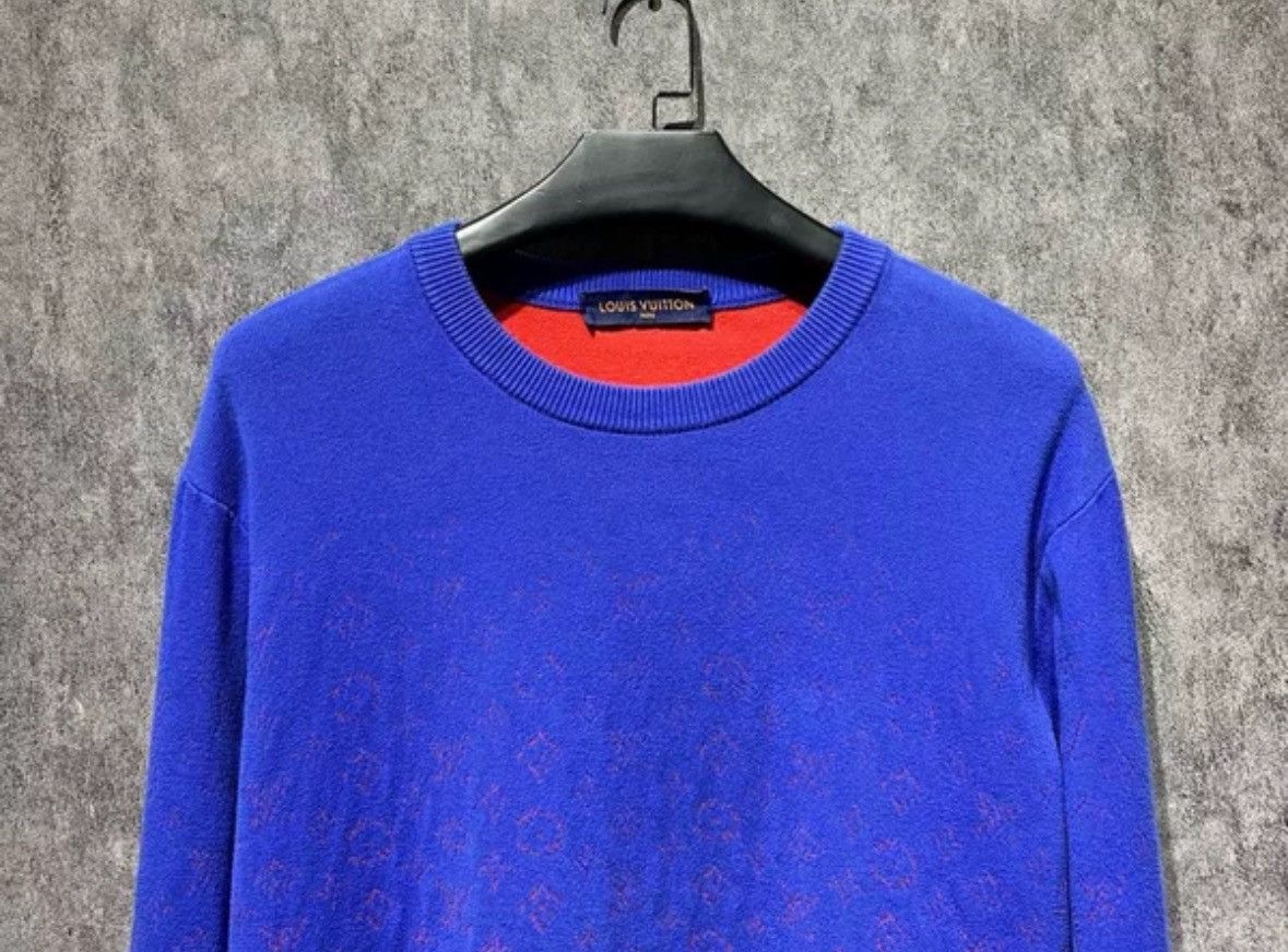 Louis Vuitton LOUIS VUITTON Red blue gradient knitted sweater Size US L / EU 52-54 / 3 - 3 Thumbnail