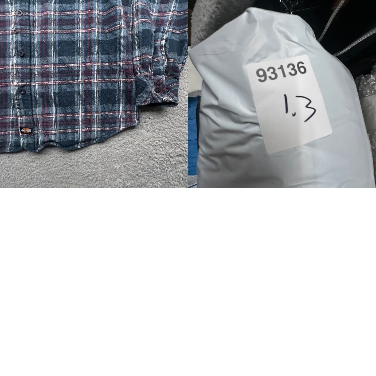 Dickies VINTAGE Dickies Flannel Button Up Plaid Blue Long Sleeve Shirt Mens Large Pocket Shirt Size US L / EU 52-54 / 3 - 8 Thumbnail